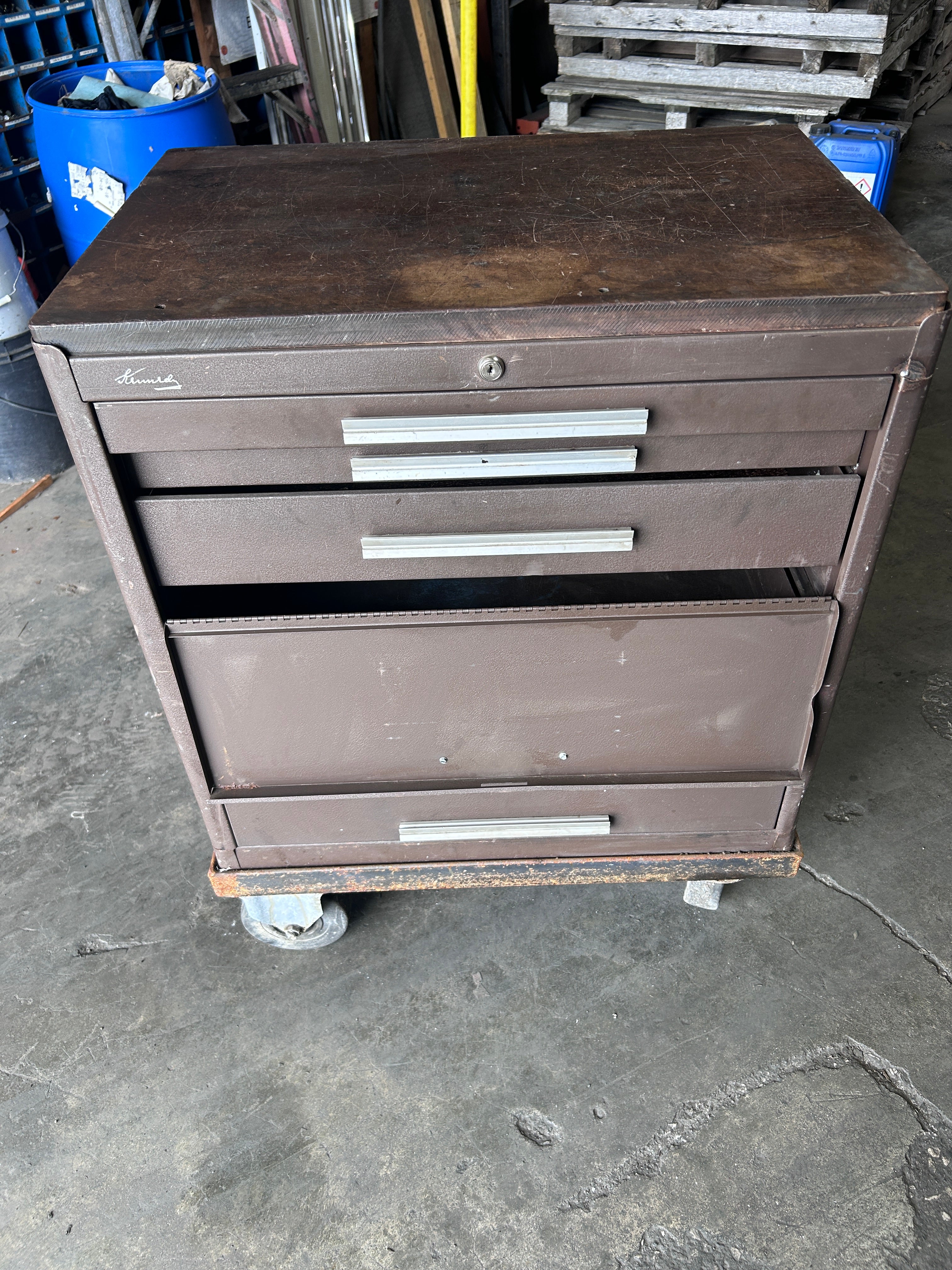 Kennedy Kits Style 294 Rolling Tool Cabinet Machinist Chest Brown Vintage USA