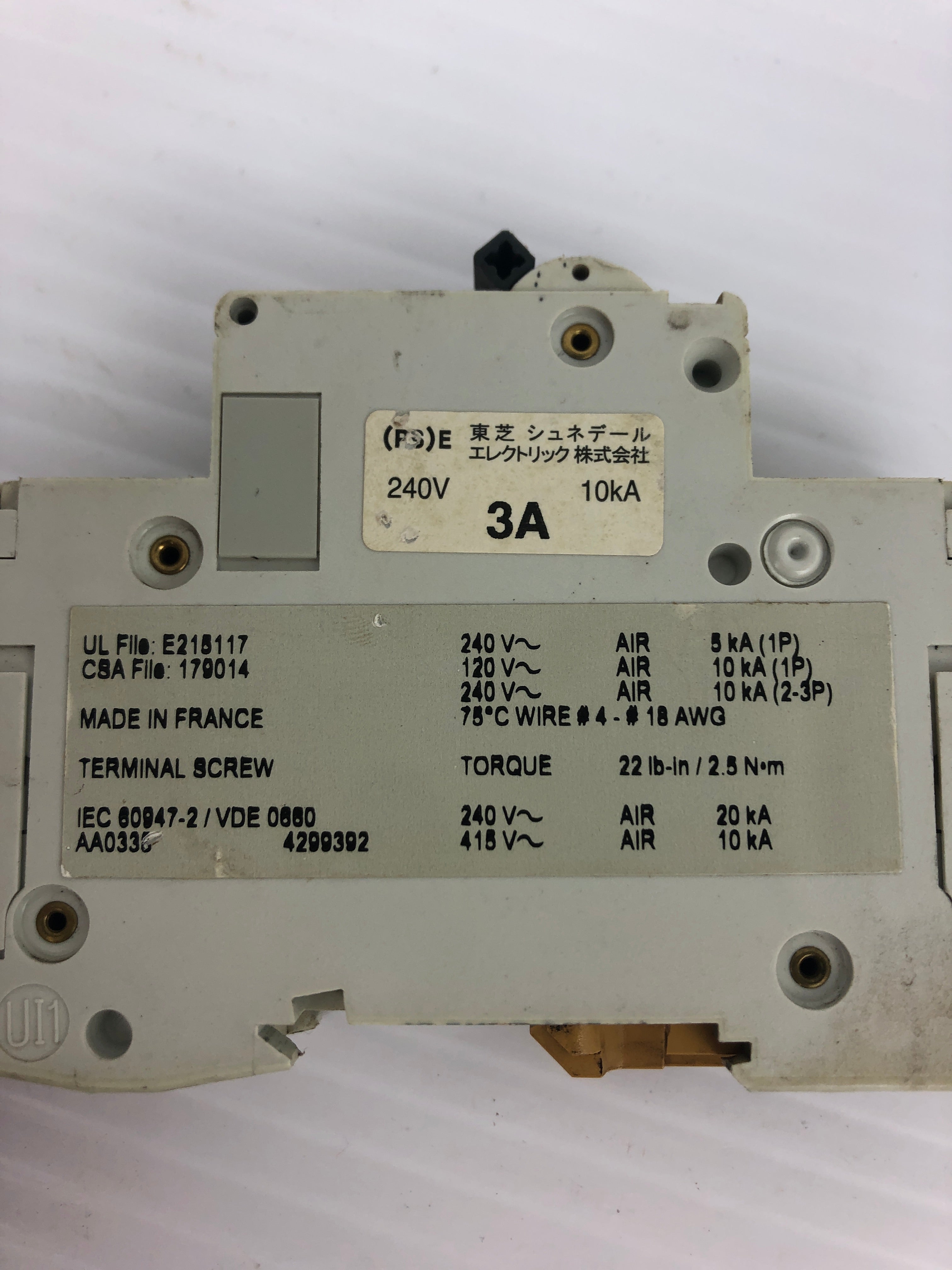 Merlin Gerin C60N Circuit Breaker Multi 9 Type D 3A 1P