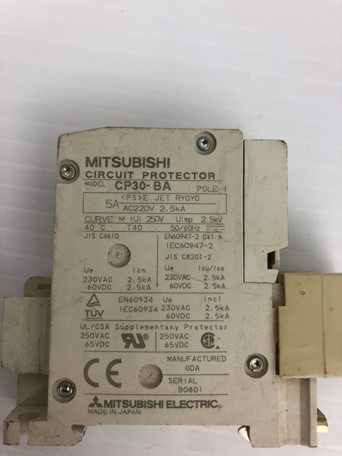 Mitsubishi CP30-BA Circuit Breaker Protector 250V 5A 1P 50/60Hz
