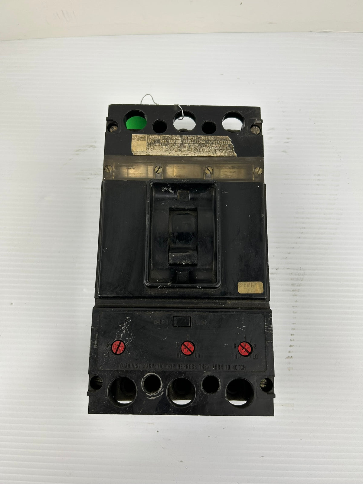Westinghouse JA3225S Circuit Breaker 657D791G 225A 3 Pole 600VAC