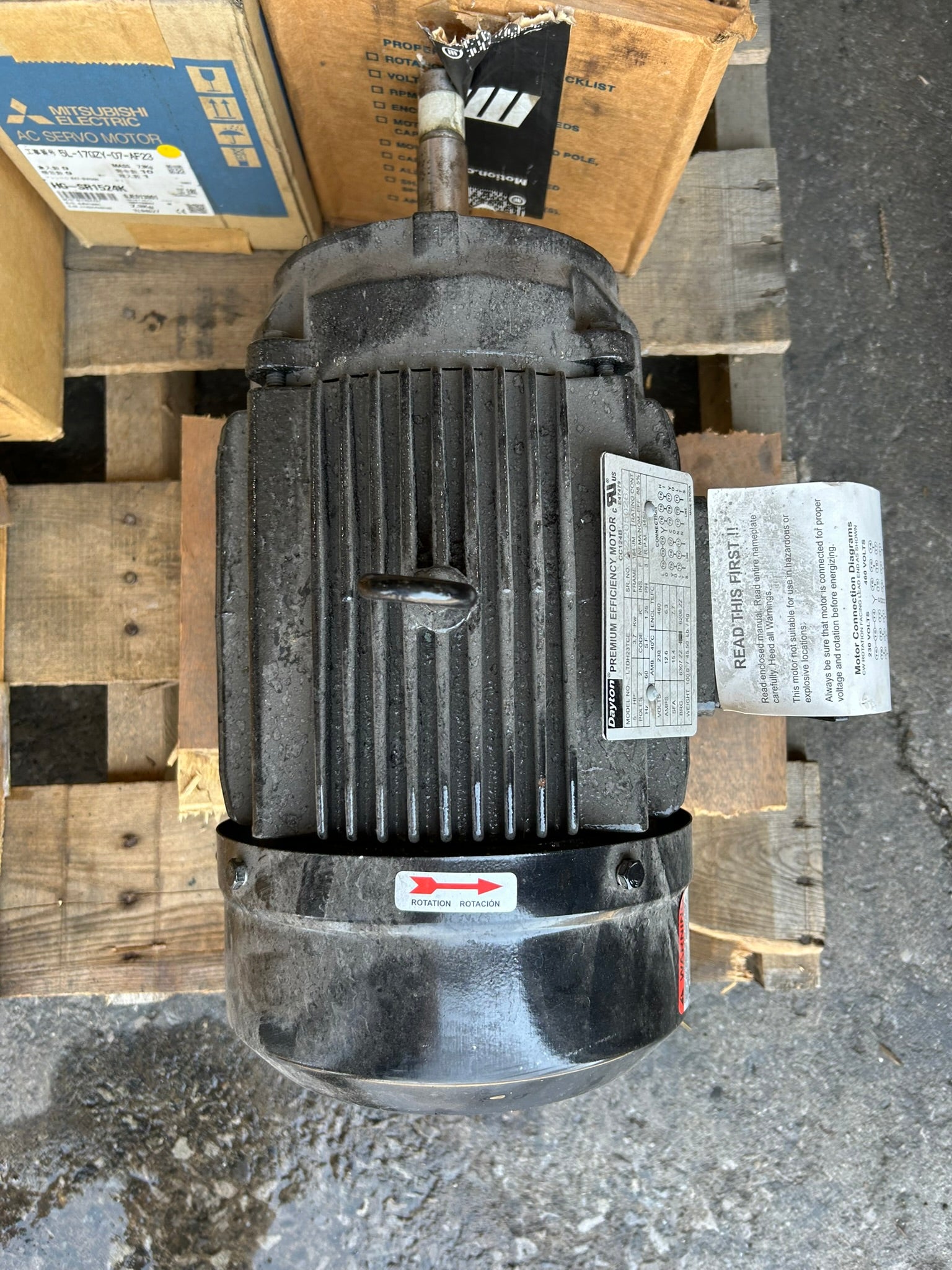 Dayton LTDH23TC-E 5HP 3PH TEFC Electric Motor 230/460V 3450RPM 184JM