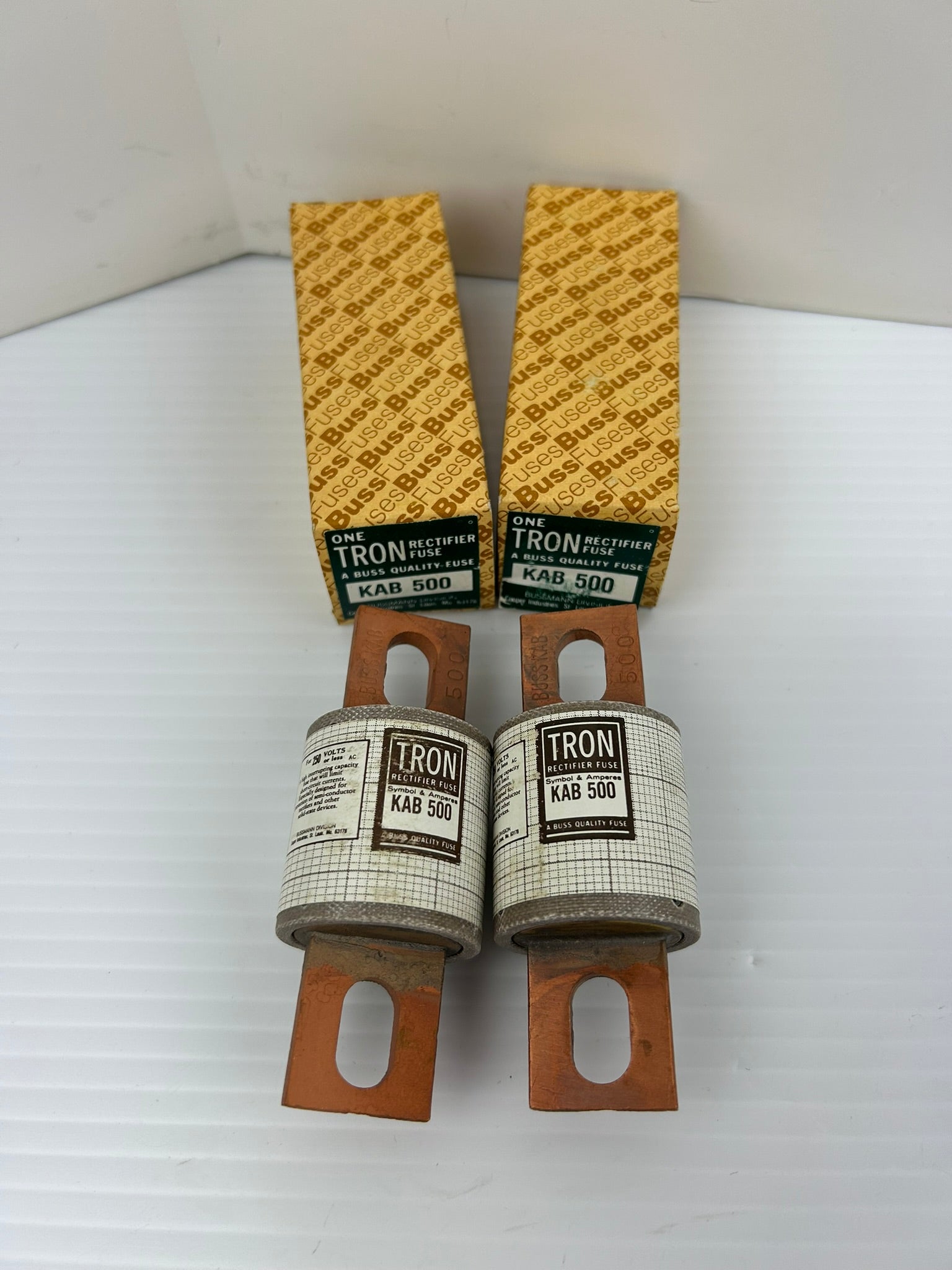 Buss KAB 500 Tron Rectifier Fuse 250V 500A - Lot of 2