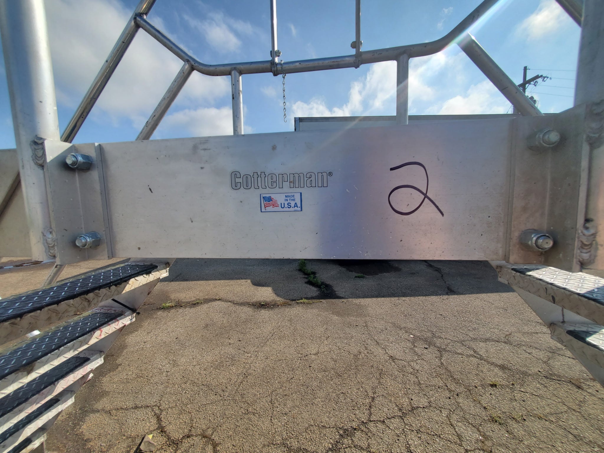 Cotterman Aluminum Crossover Bridge Ladder Platform Stairs & Handrails 9' 10" L