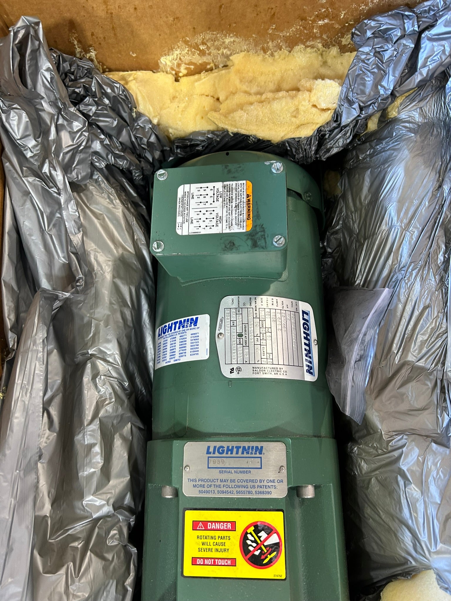 Lightnin X5S50 Mixer Agitator Drive Top-Entry 1/2 HP 1725 RPM 3 PH Motor