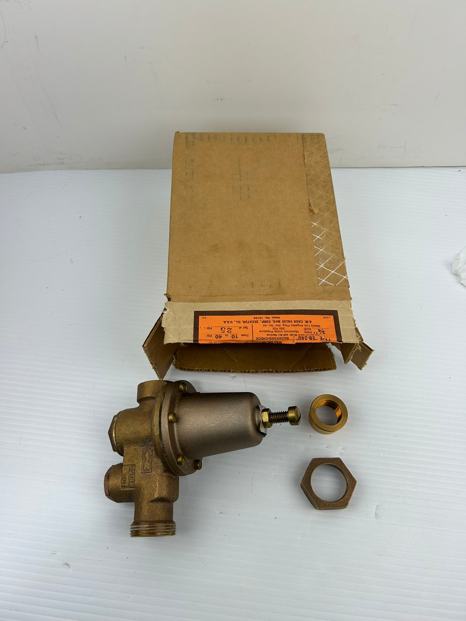 Cash Acme EB-24U Pressure Reducing and Regulating Valve 10-40 PSI 3/4" Pipe Size