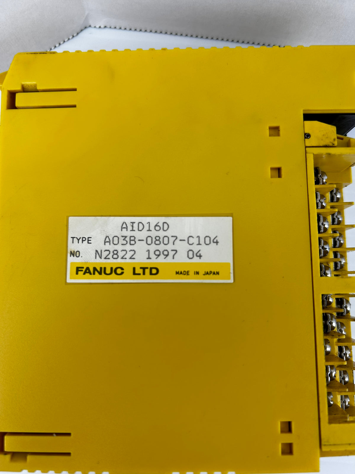 Fanuc AID16D I/O Input Module A03B-0807-C104 - Missing Covers