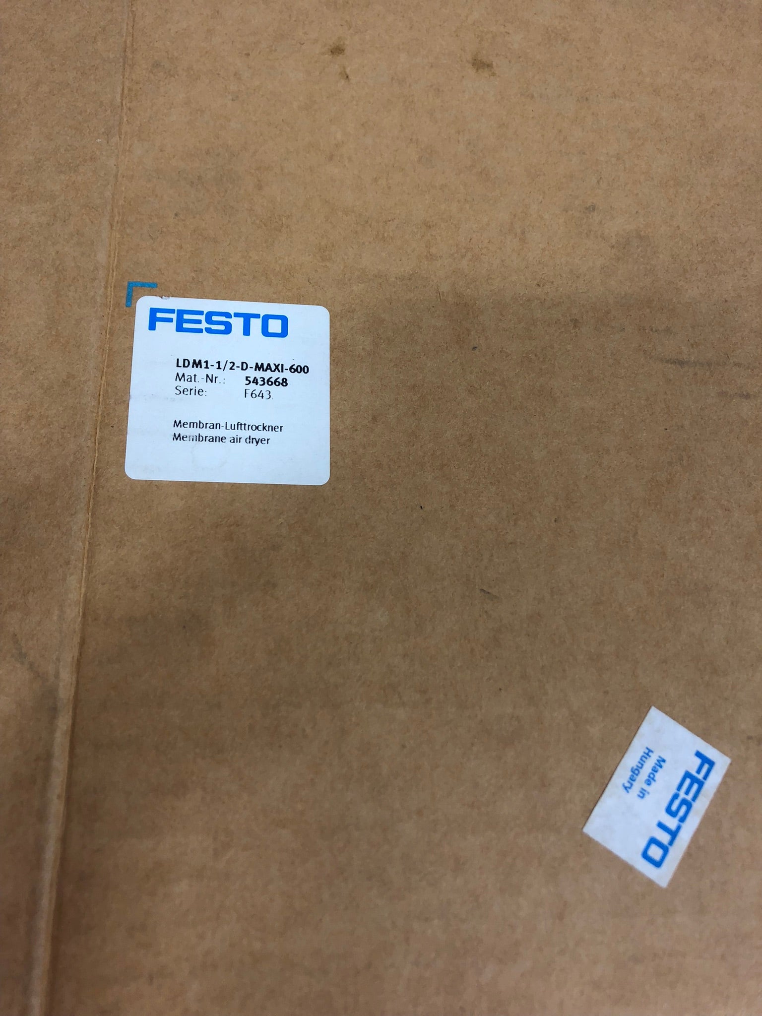 Festo 543668 Membrane Pneumatic Air Dryer LDM1-D-MAXI-600