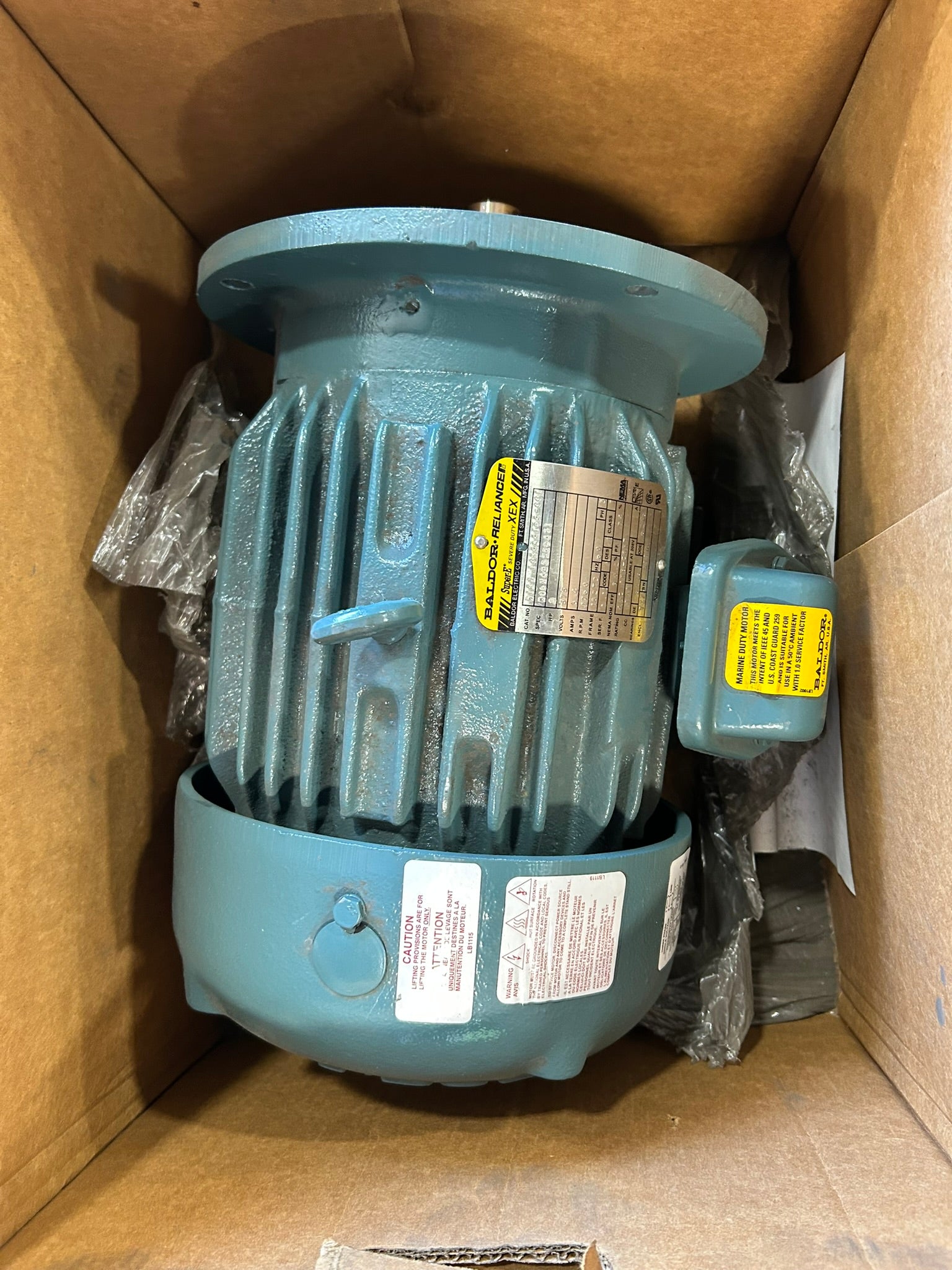 Baldor-Reliance M13D 103282192-001 Super-E XEX Motor 5HP 3PH 1760RPM 182TD