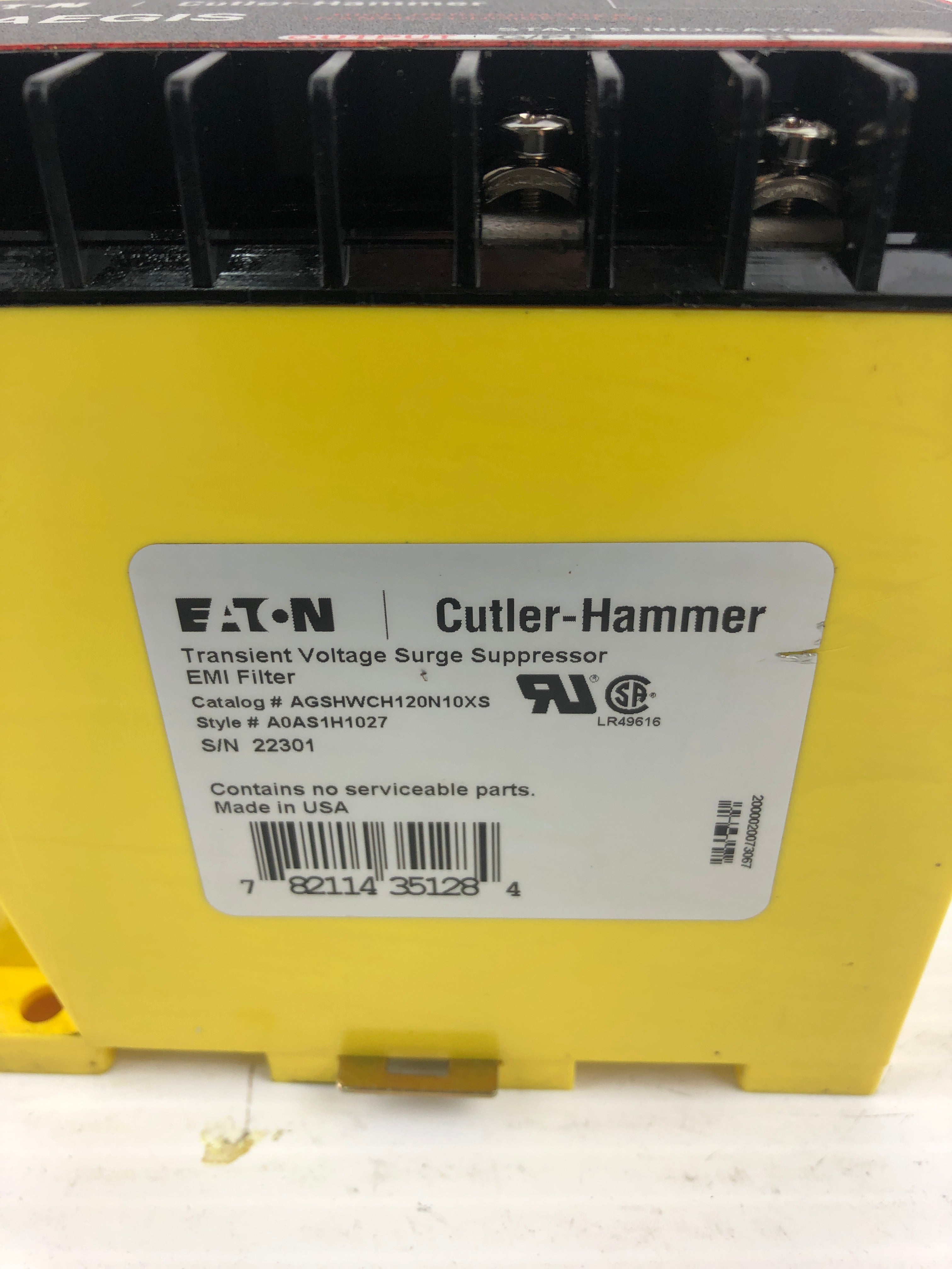 Cutler-Hammer AGSHWCH120N10XS Transient Voltage Surge Suppressor EMI Filter