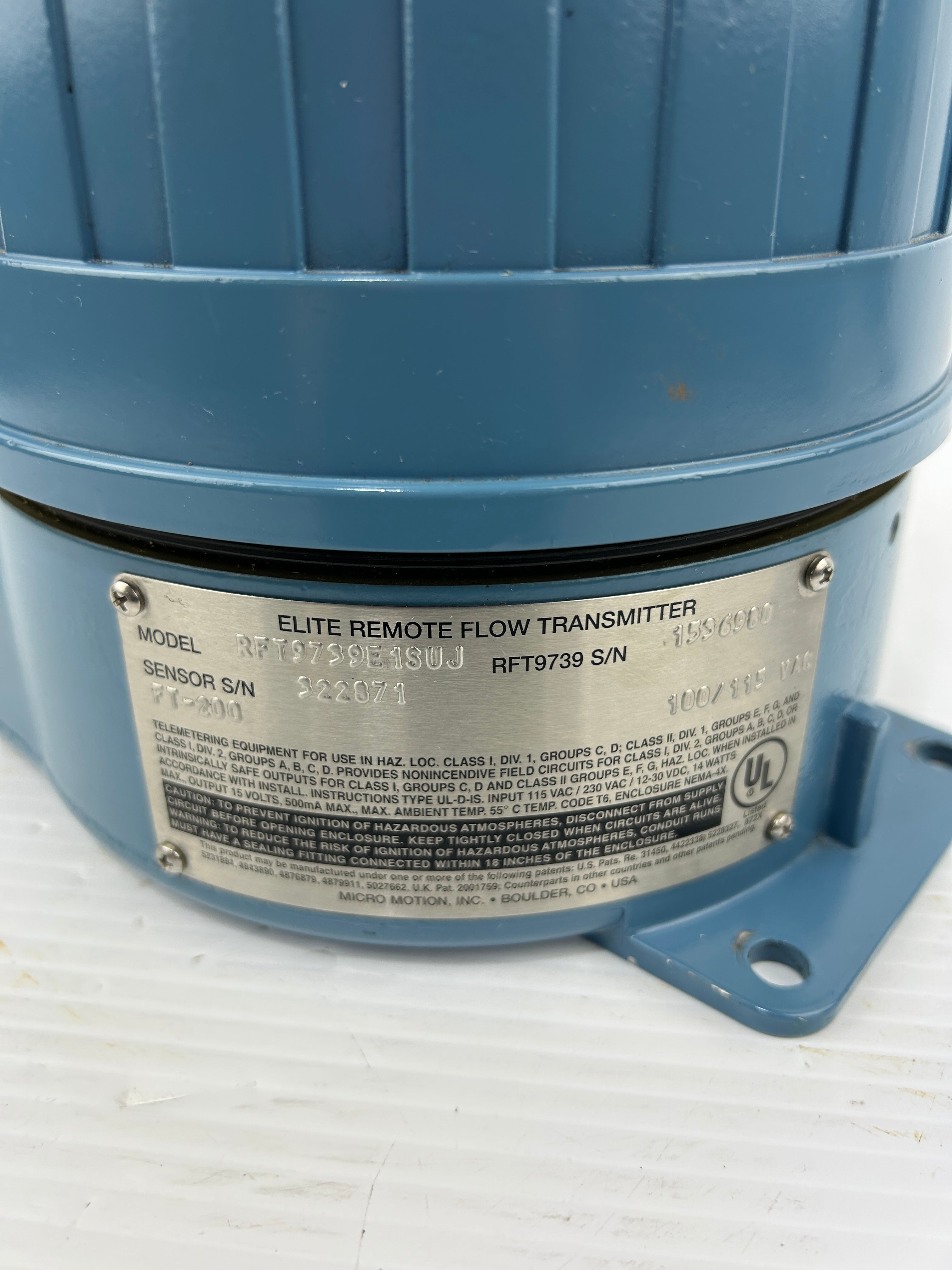Micro Motion RFT9739E1SUJ Elite Remote Flow Transmitter RFT9739 100/115 VAC