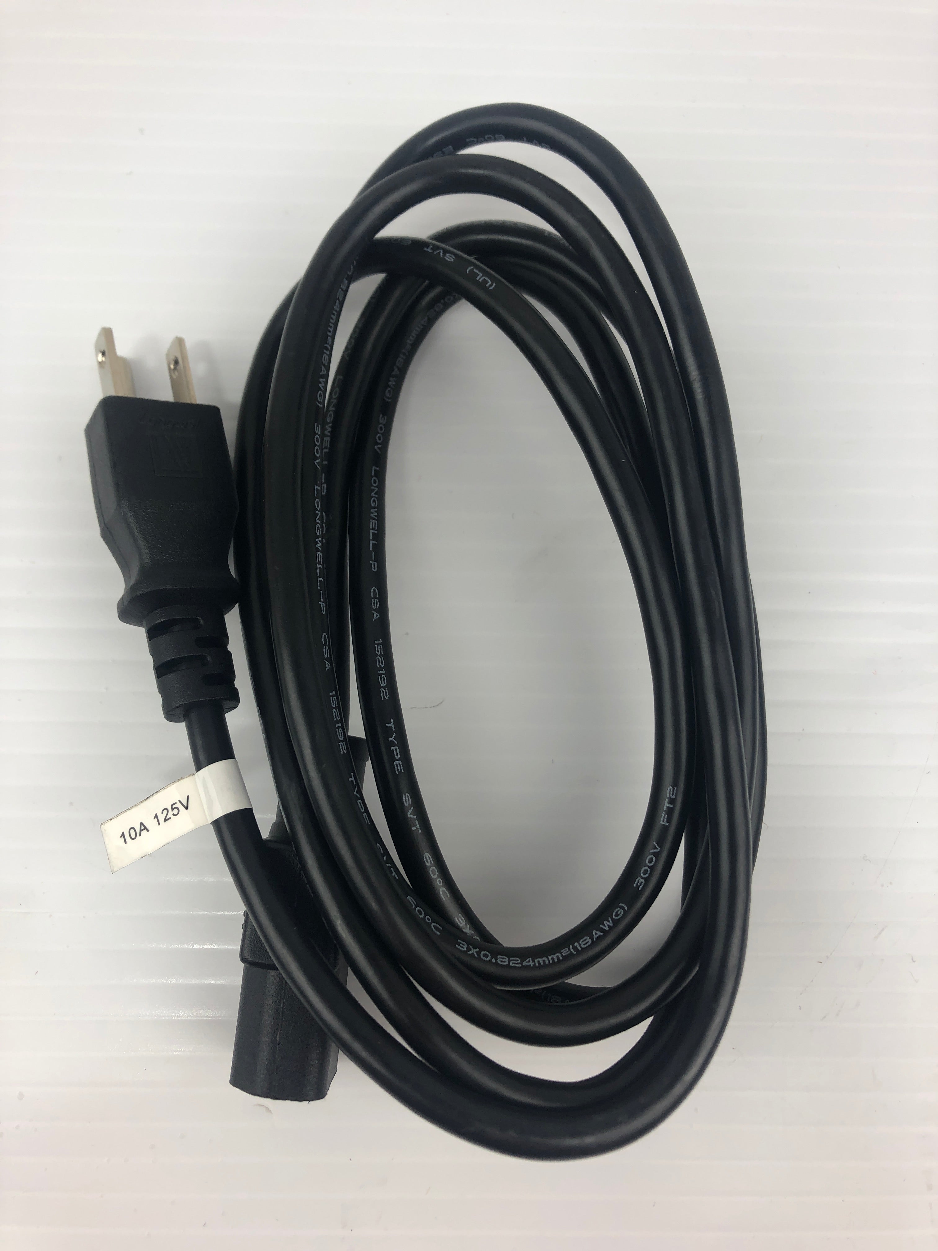 Longwell-P CSA 152192 Power Cable E55333 VW-1 10A 125V