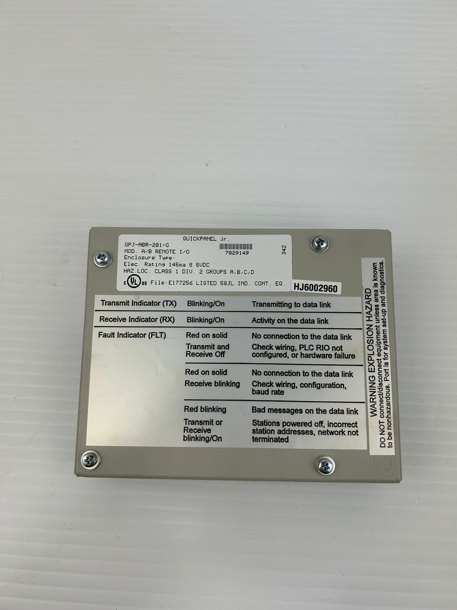 Pro-Face QPJ-ABR-201-G A/B Remote I/O Quickpanel Jr.