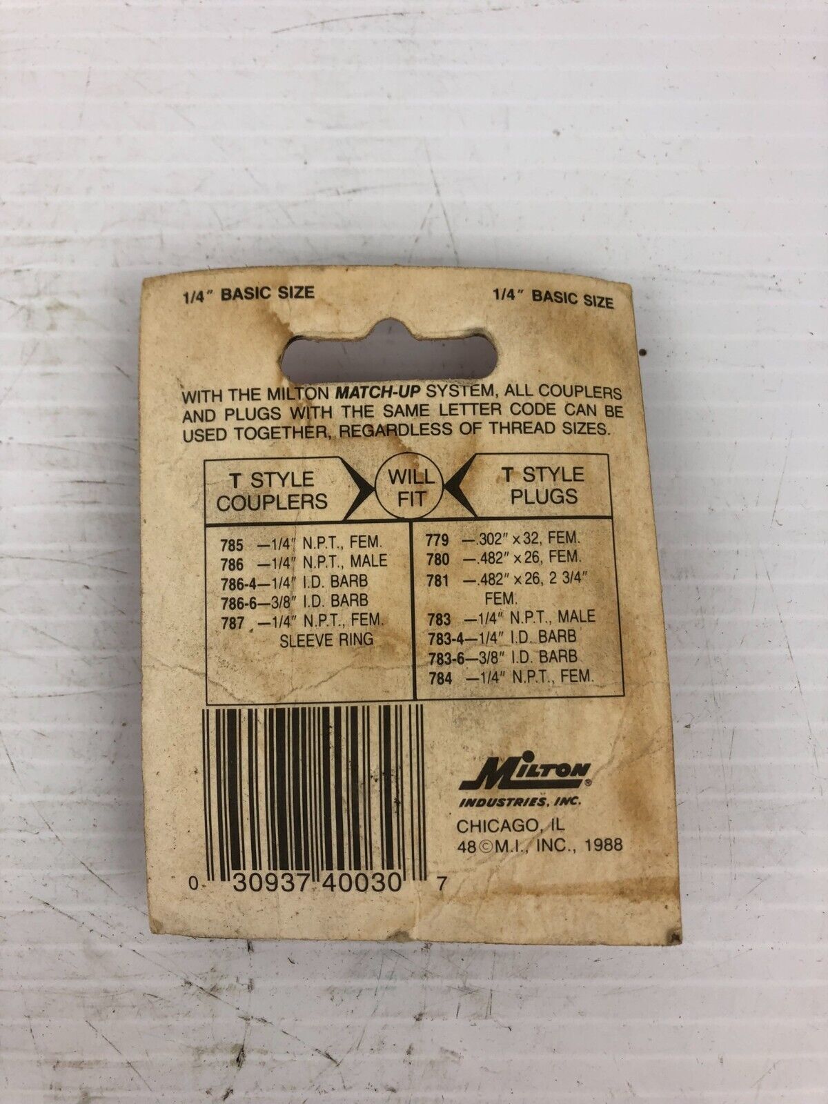 Milton S783 Couple Plug