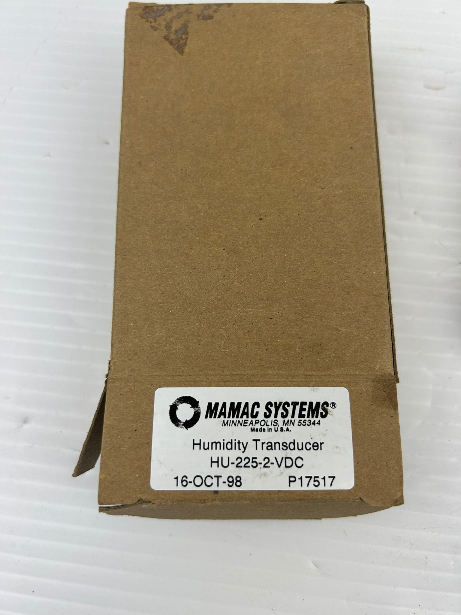 Mamac Systems HU-225-2-VDC Humidity Transducer P17517
