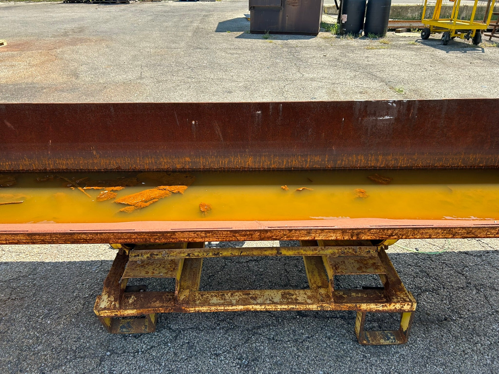 Dump Hopper Painted Steel with Fork Pockets 129" L x 41" W x 33" H OD Yellow