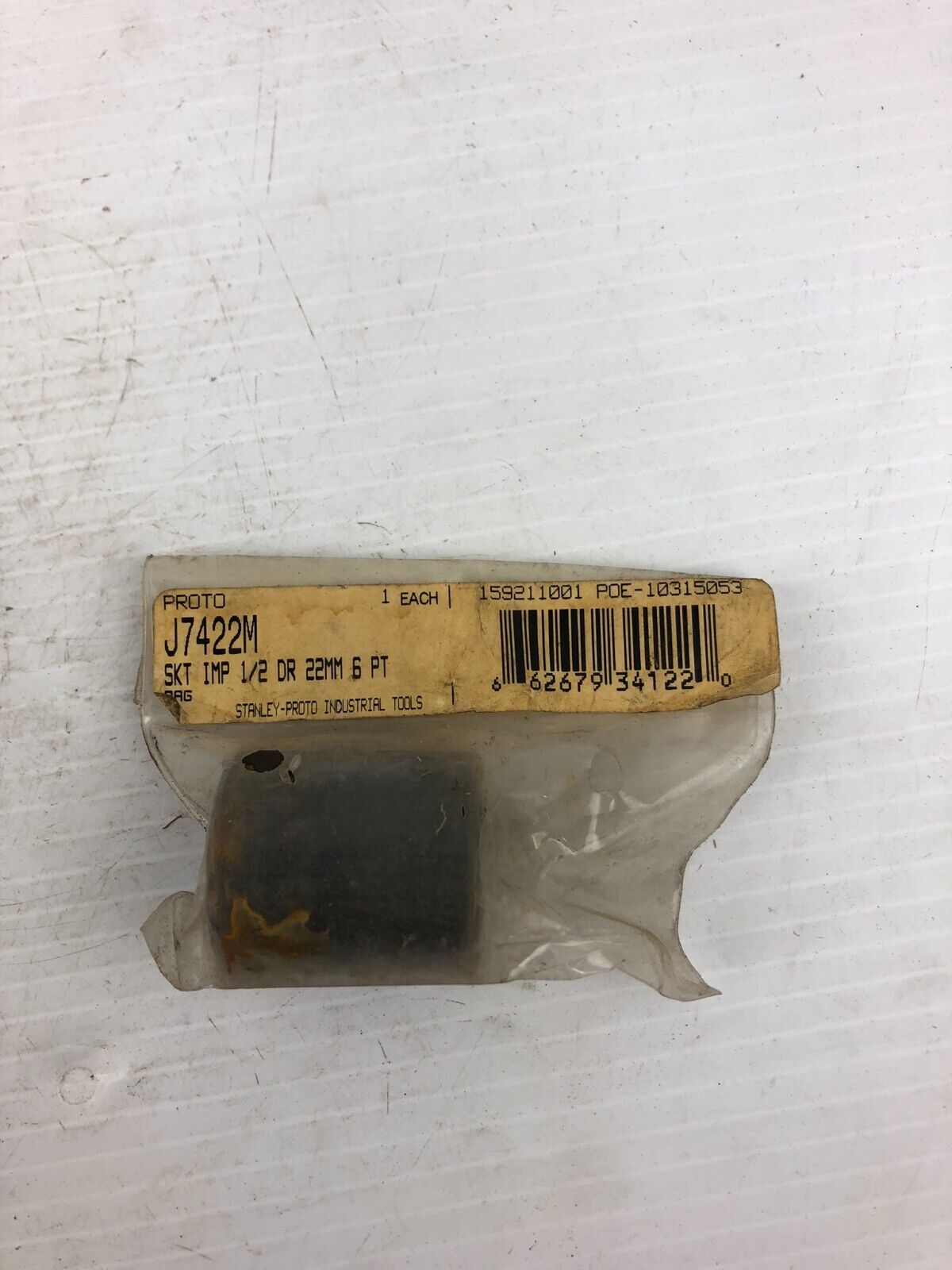 Stanley J7422M 1/2" DR 22MM 6PT Impact Socket