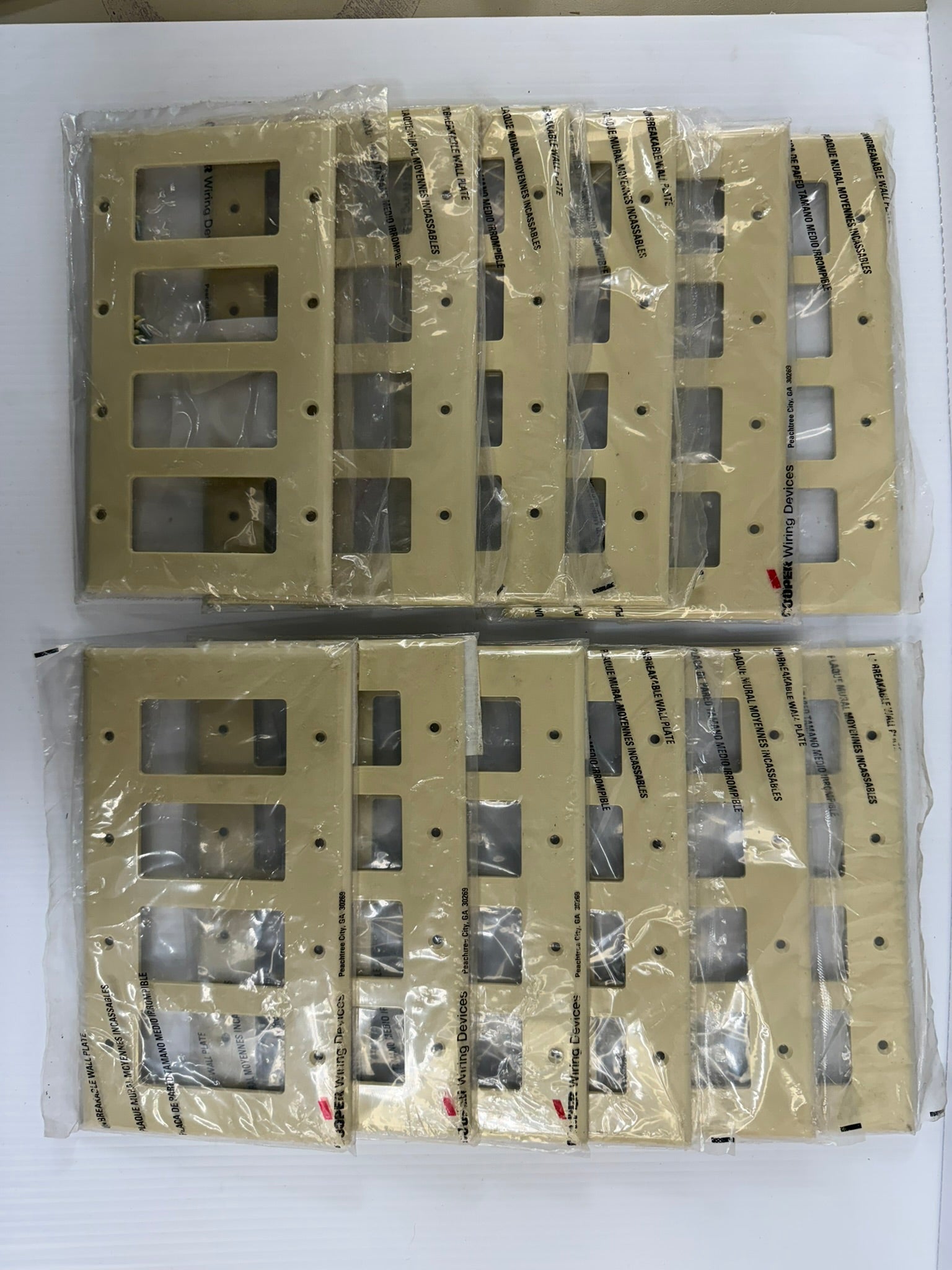 Cooper Wiring 4-Gang Light Switch Plate PJ264V Lot of 12