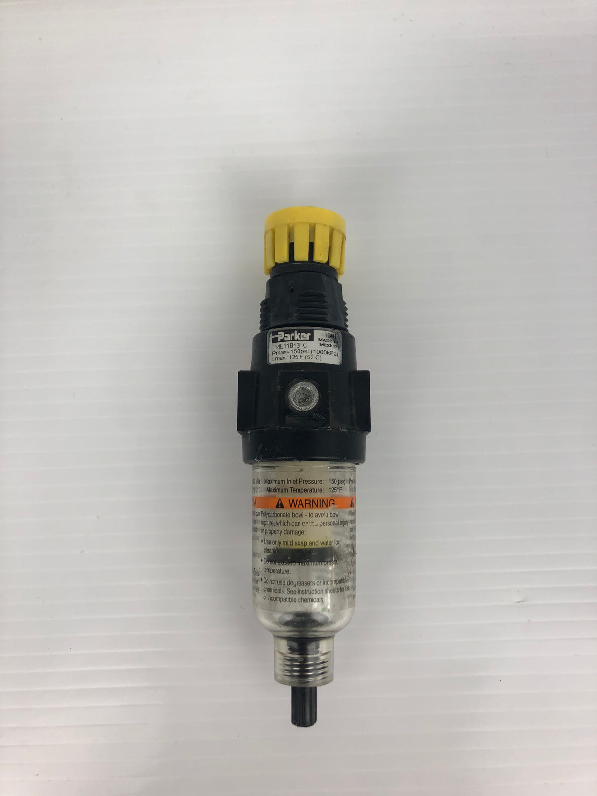 Parker 14E11B13FC Compressed Air Filter/Regulator Missing Gauge