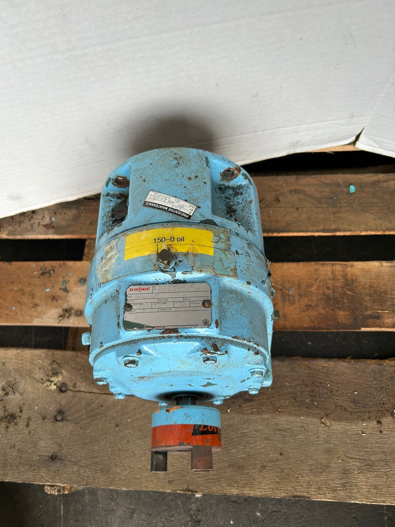 Dodge 140SM16A3 Gear Reducer 5315181001GB6079163-10-ER 3HP 351 in-lbs 3.4 Ratio