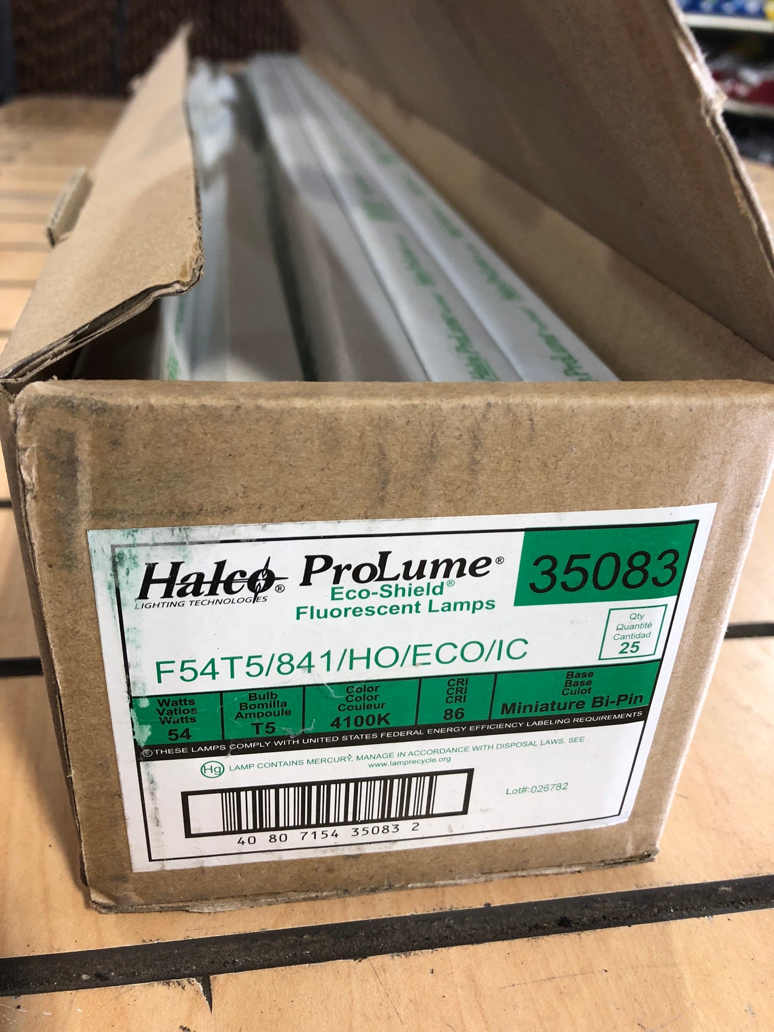 Halco 35083 Fluorescent Lamp Tube Light Bulb F54T5/841/HO/ECO/IC 54W - Box of 20