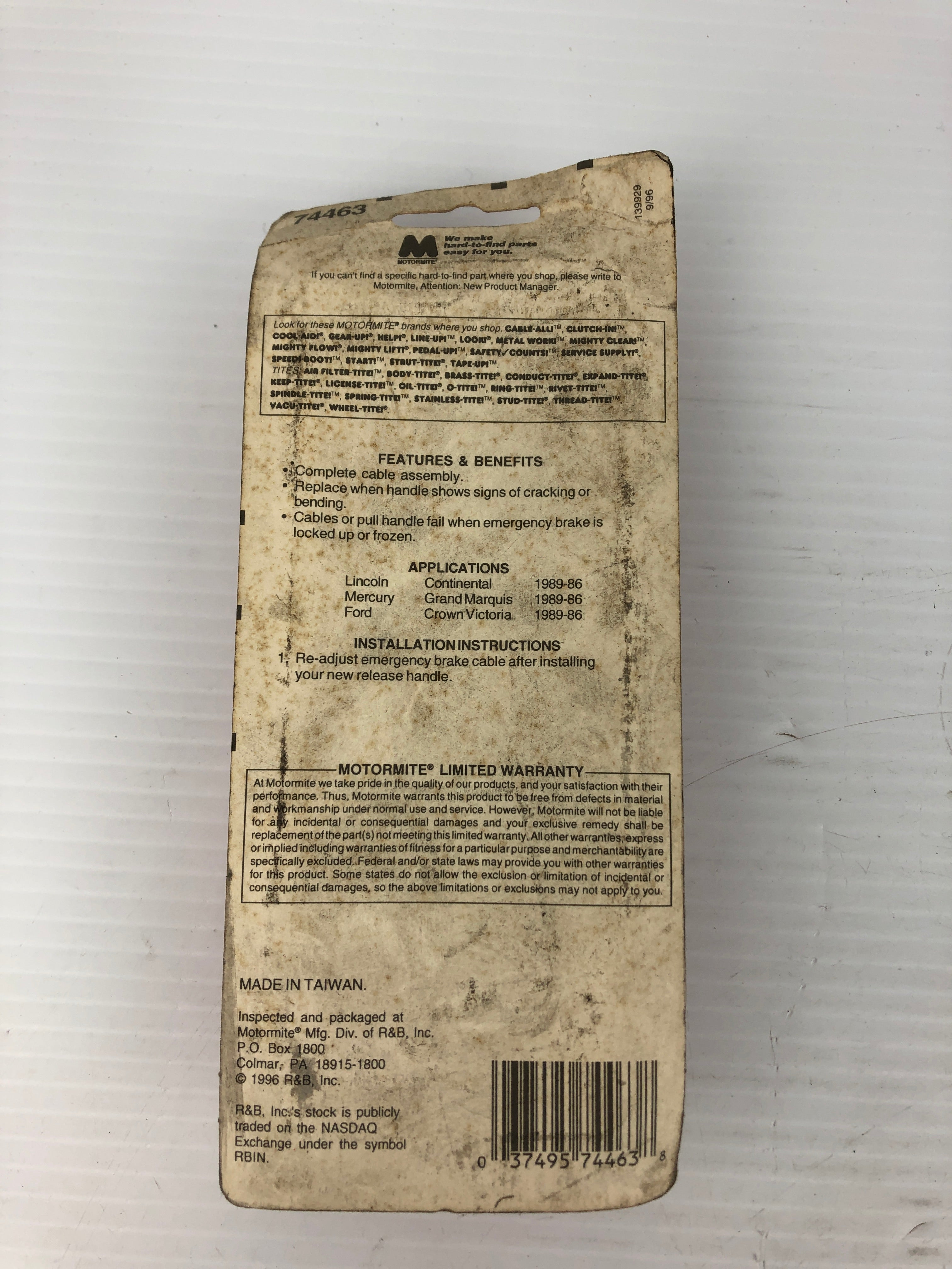 Help! 74463 Parking Break Release Handle For Ford, Lincoln, Mercury