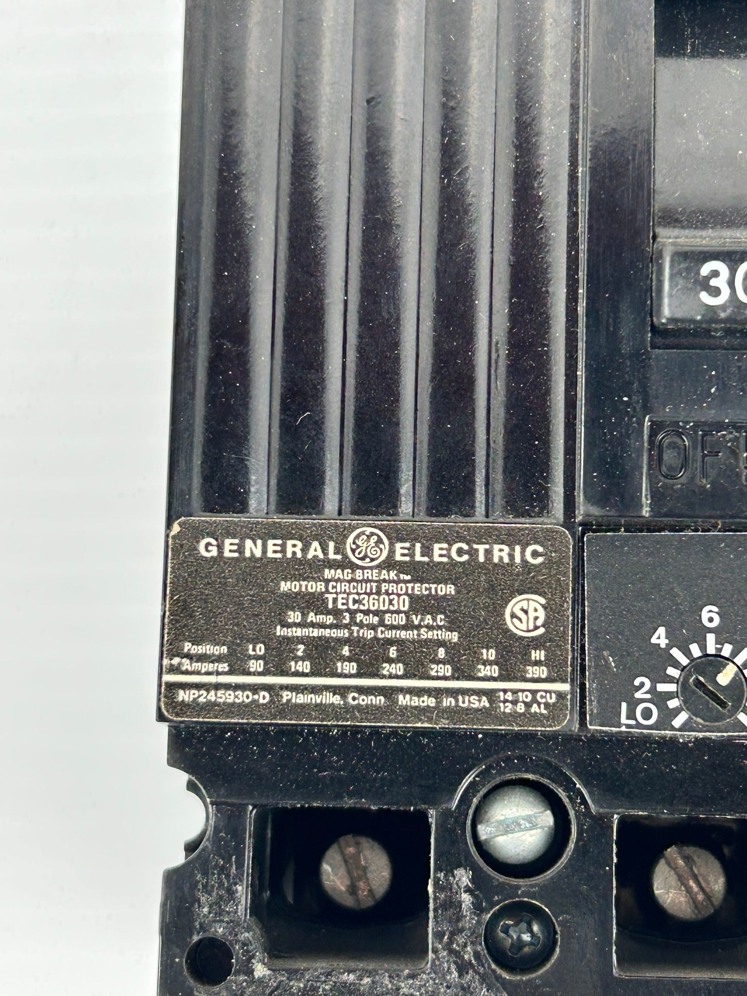 General Electric TEC36030 Circuit Breaker 30 Amp 3 Pole 600 VAC