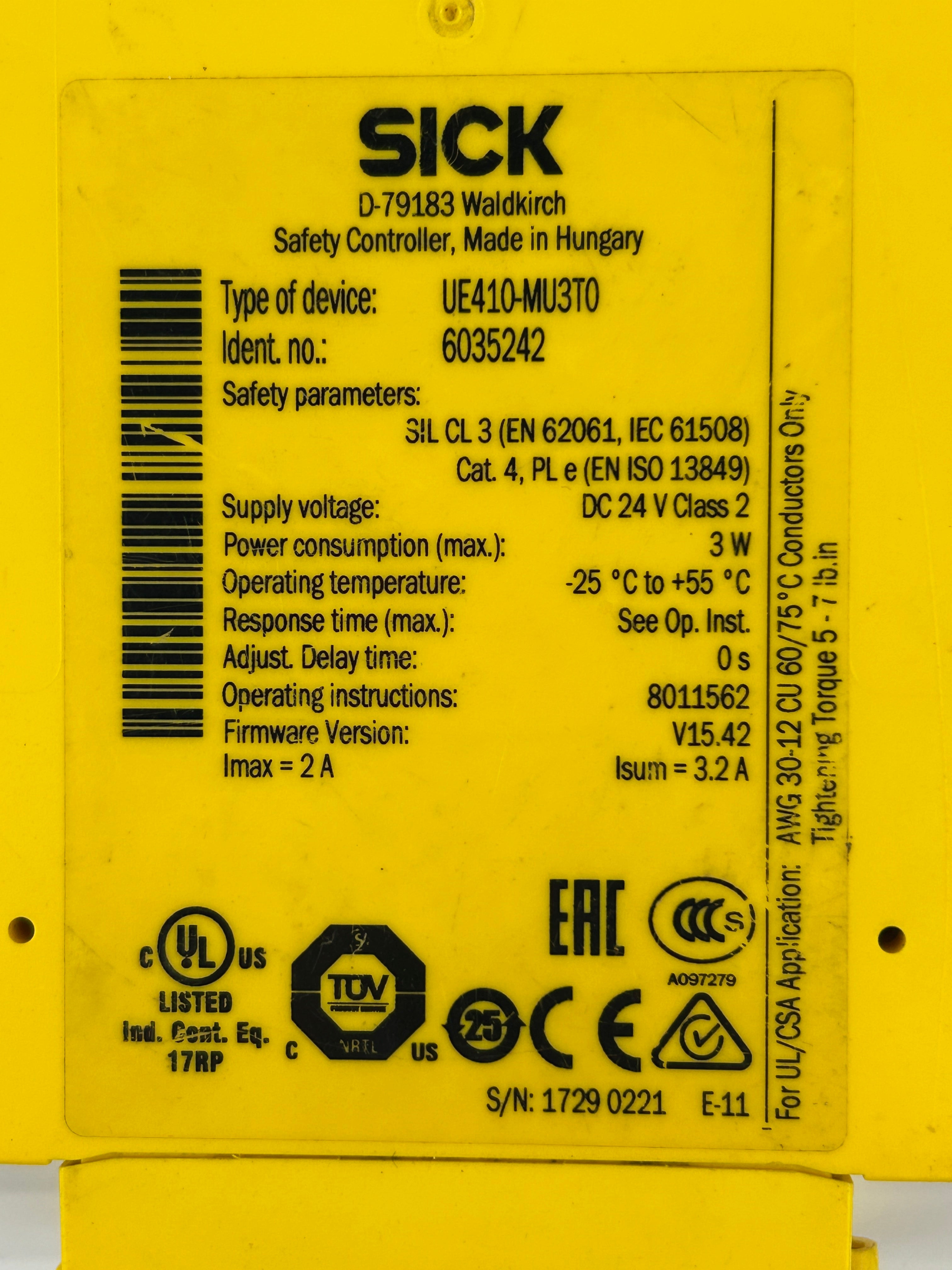 Sick UE410-MU3T0 Safety Relay Controller 6035242