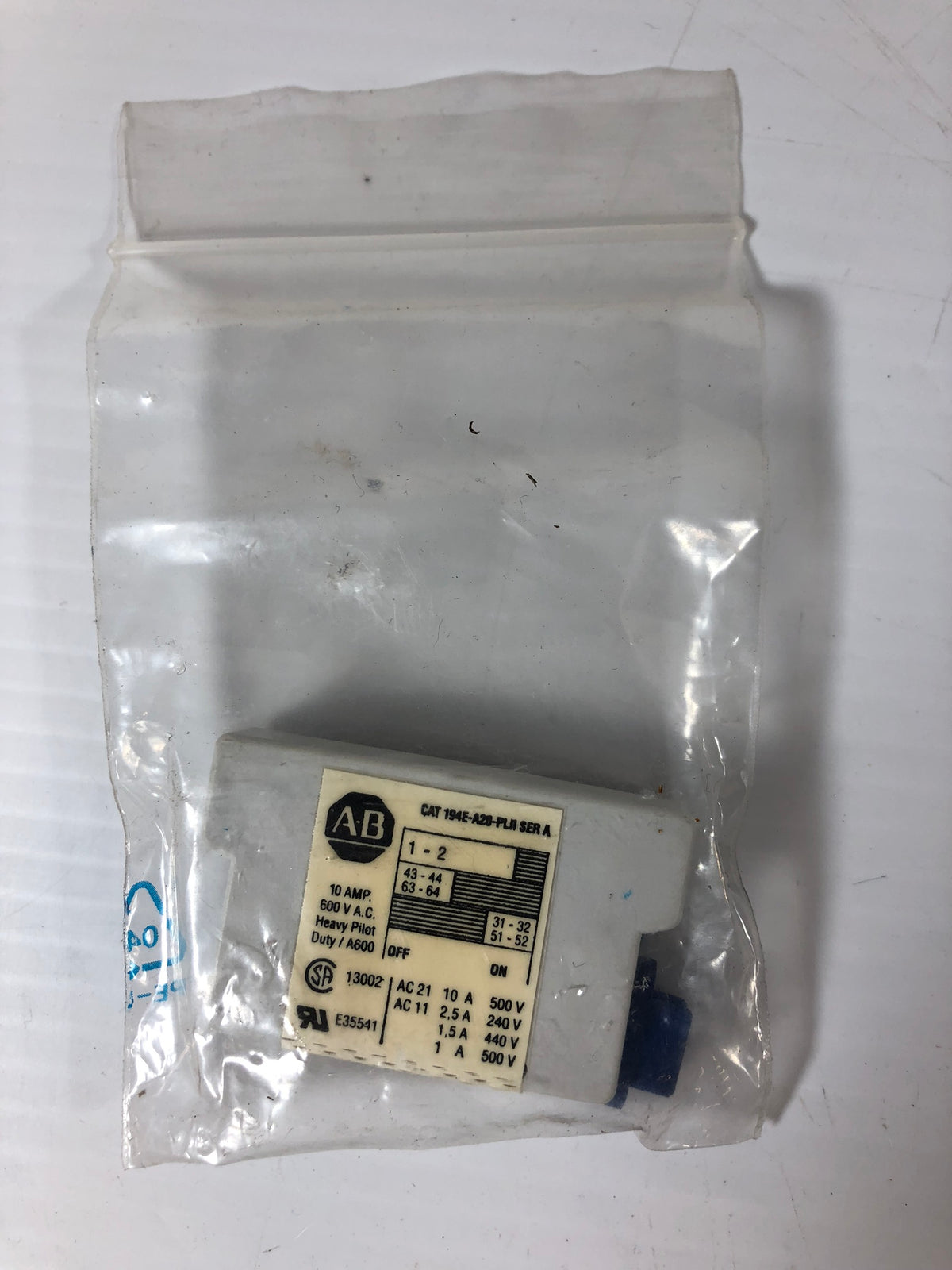 Allen-Bradley 194E-A20-PL11 Series A 10 Amp 600 VAC - Shipping from US
