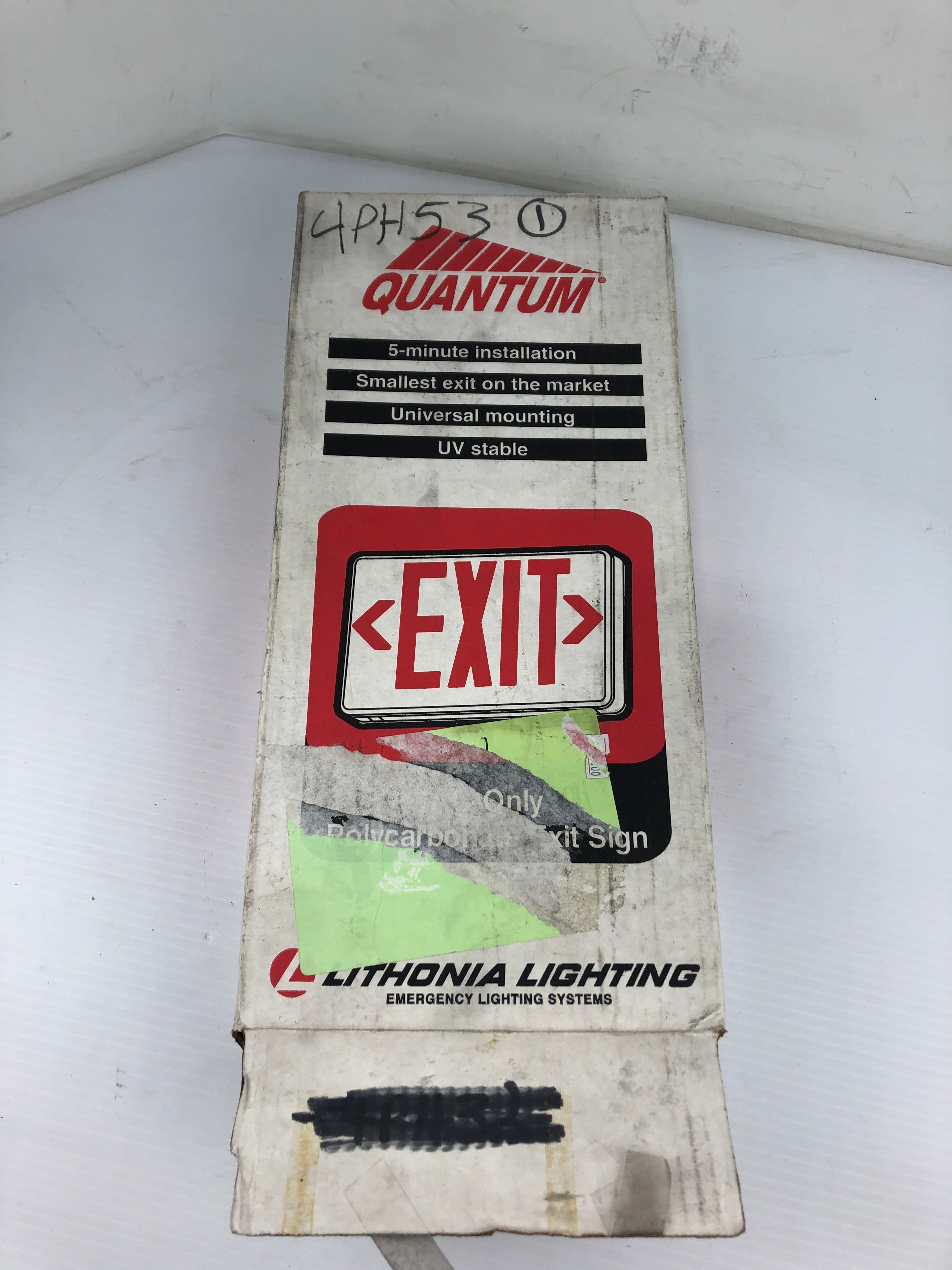 Lithonia Lighting Quantum QM S W 3 R/G 120 Emergency Exit Sign 120V Quick-Mount