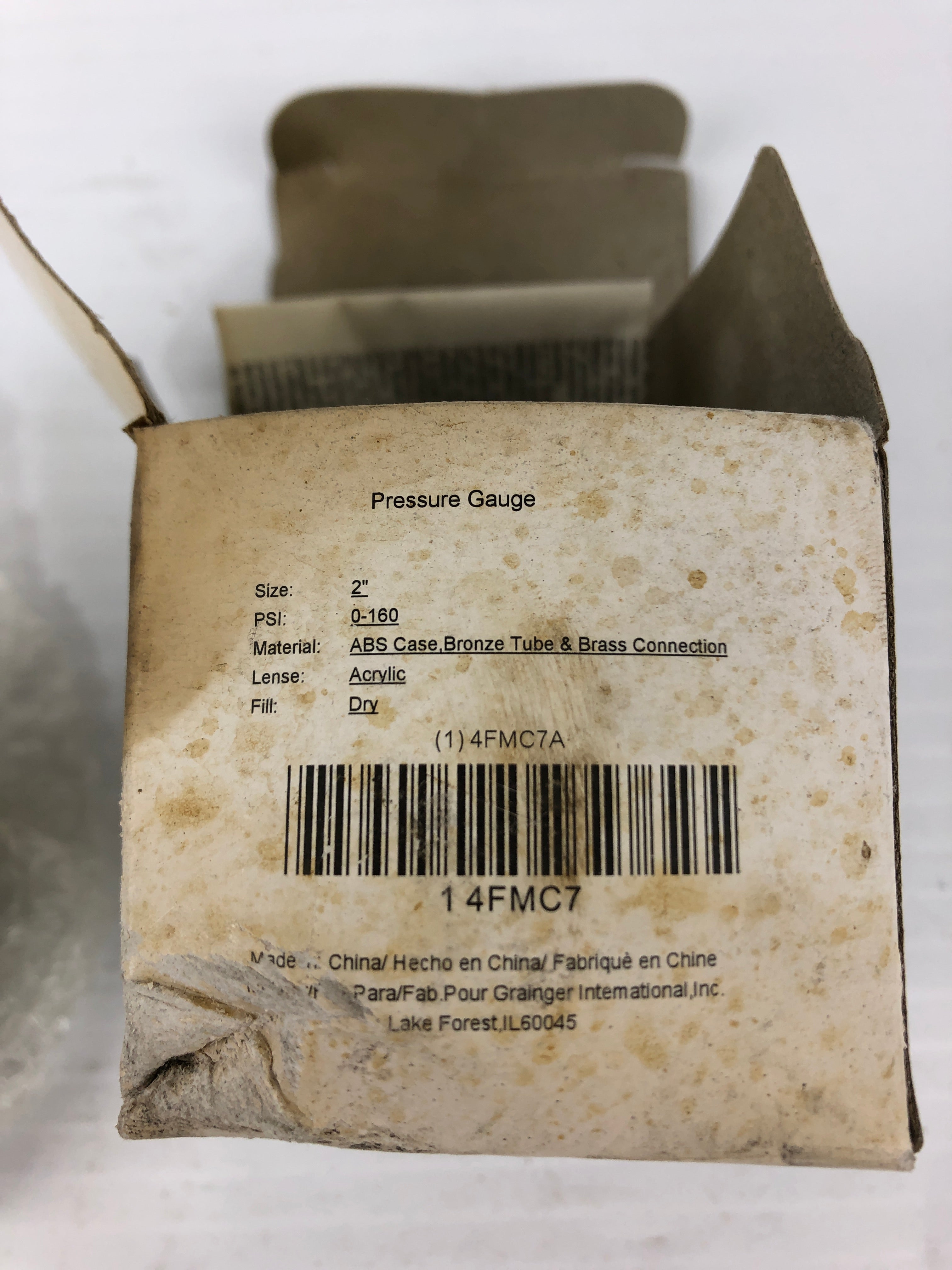 Universal Pressure Gauge 4FMC7A 2" 0-160 PSI 4FMC7