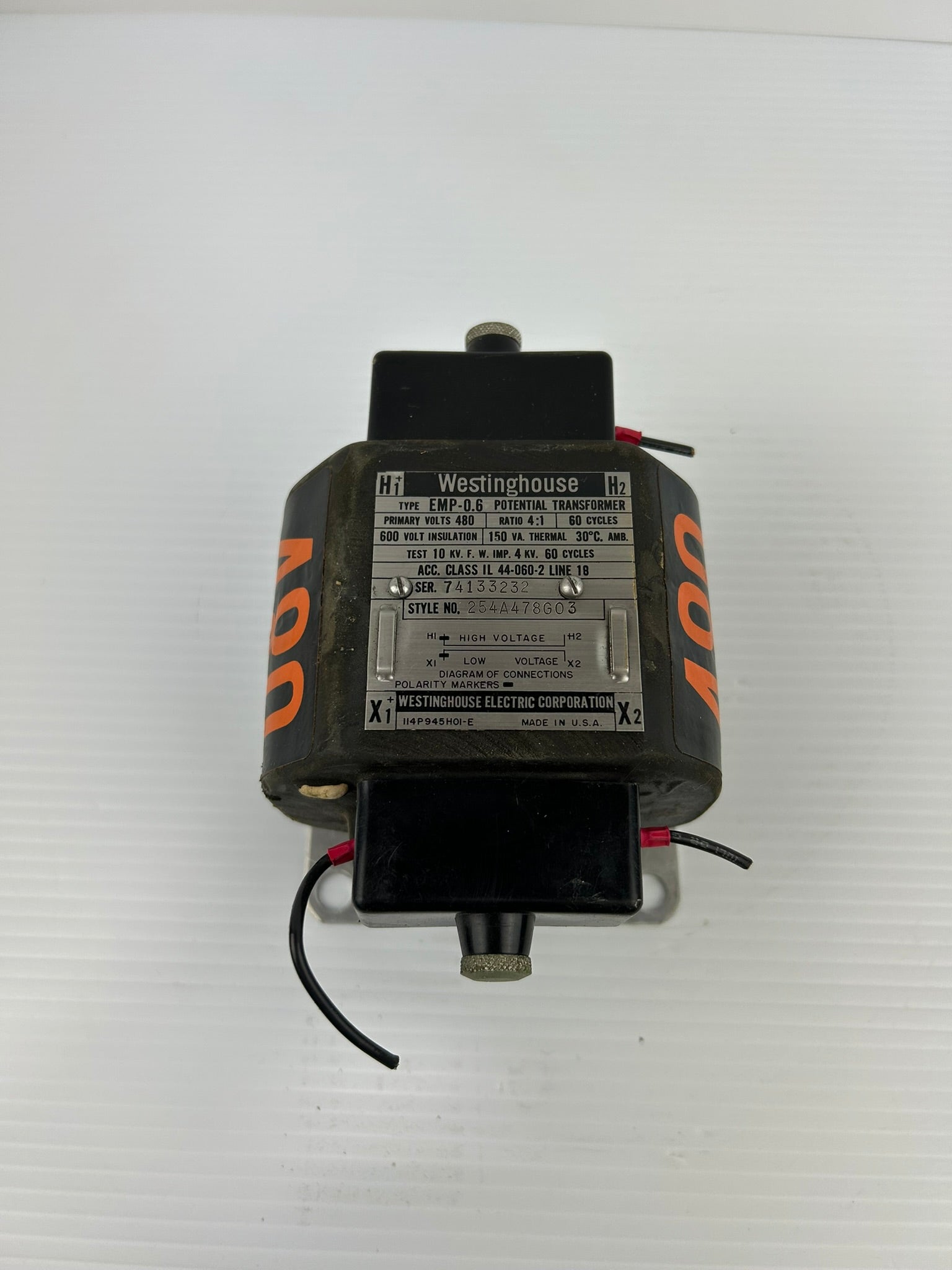 Westinghouse EMP-0.6 Potential Thermal Transformer 254A478G03