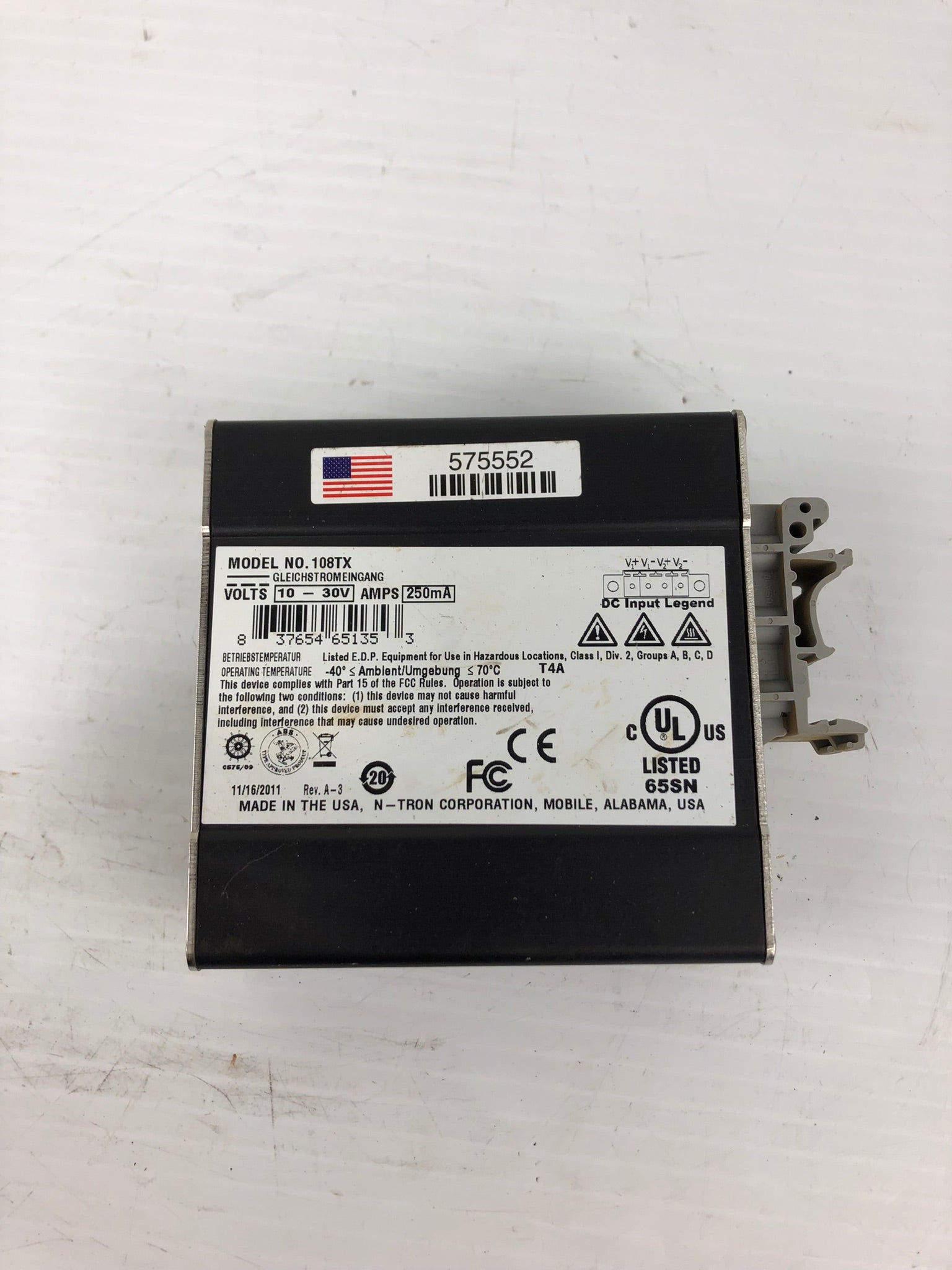 N-Tron 108TX Ethernet Switch 10-30V 250mA