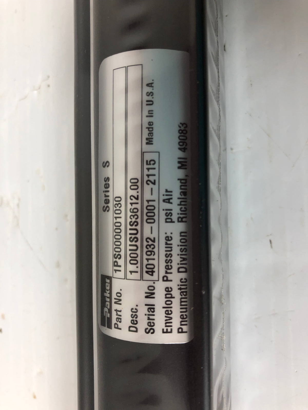 Parker 1.00 USUS36 12.00 Series S Pneumatic Cylinder 1PS000001030