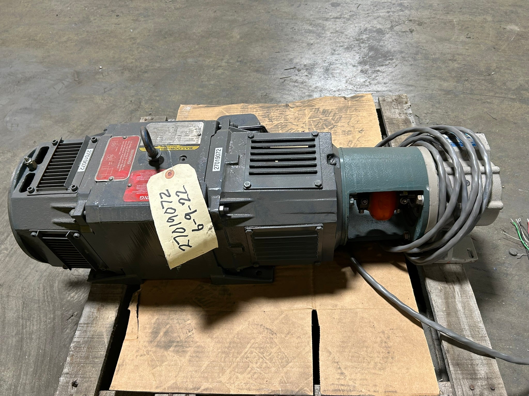 Baldor Reliance 018-A000-0007 Electric Motor with Tamagawa 800123-R FA-Solver