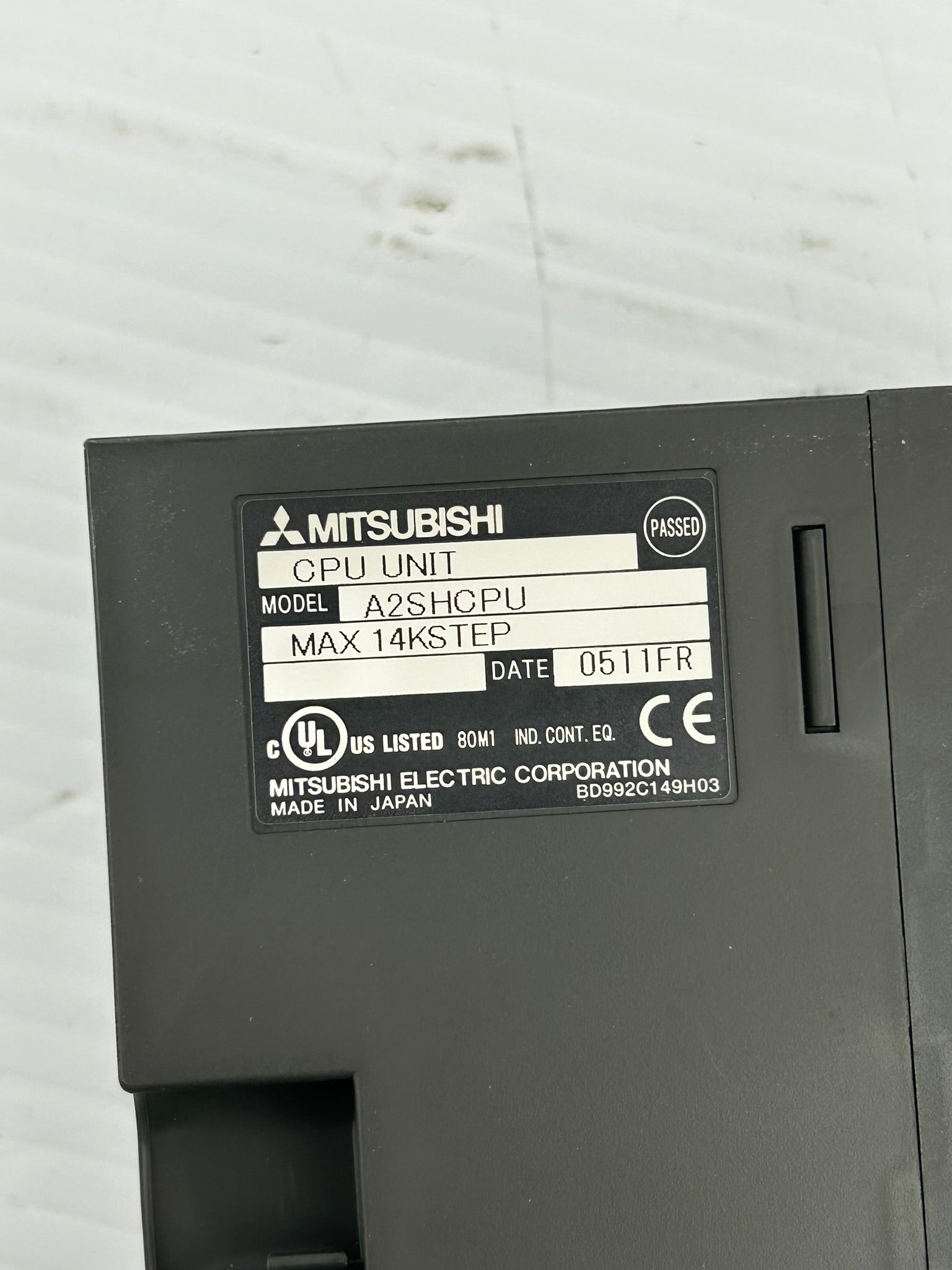 Mitsubishi A2SHCPU Melsec CPU Unit 14k Step PLC Module - No Keys