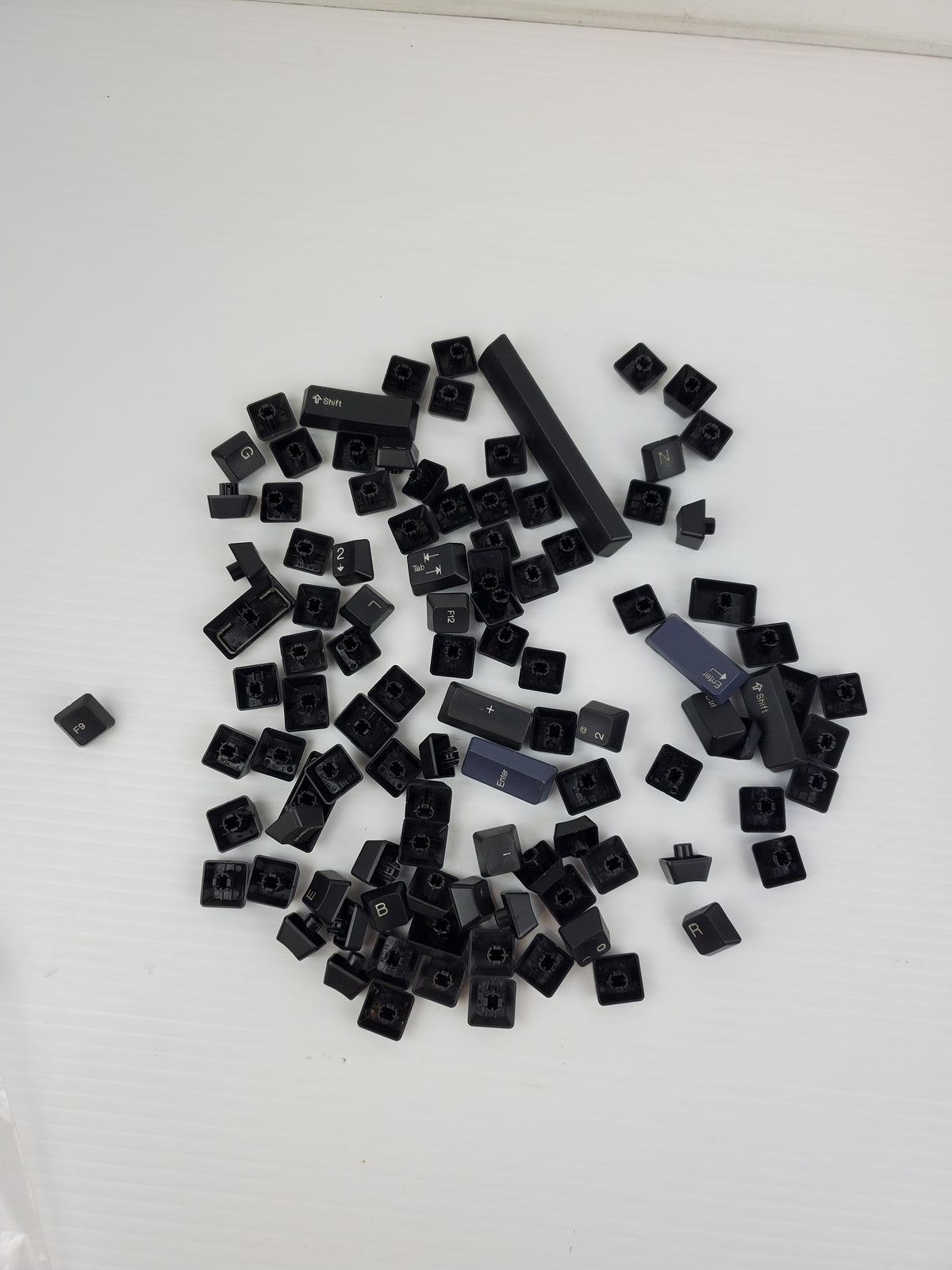 Keyboard Key Caps Raised Black Full Set - Great for Arts and Crafts