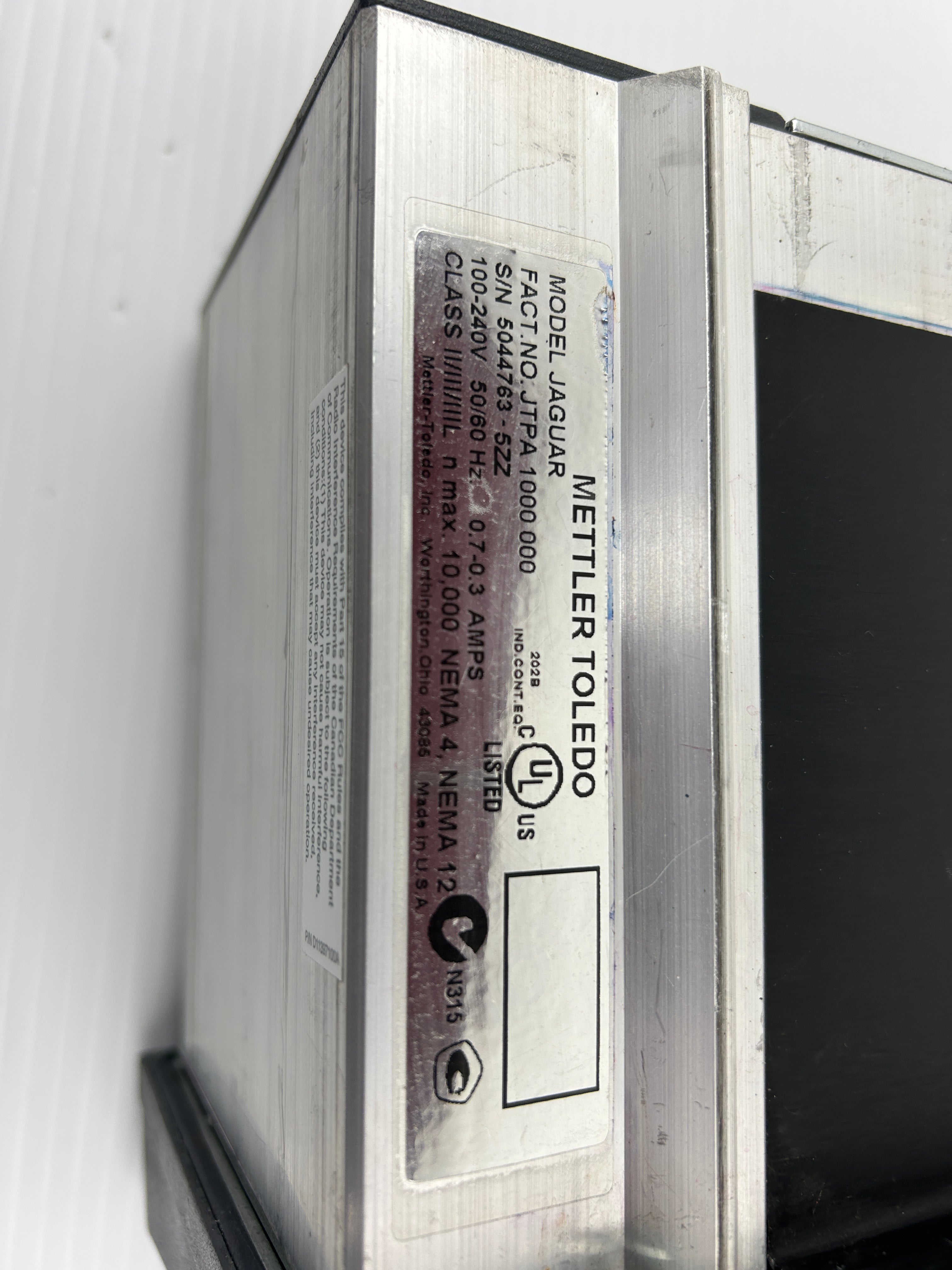 Mettler Toledo JAGUAR Scale Controller Interface Panel JTPA1000000