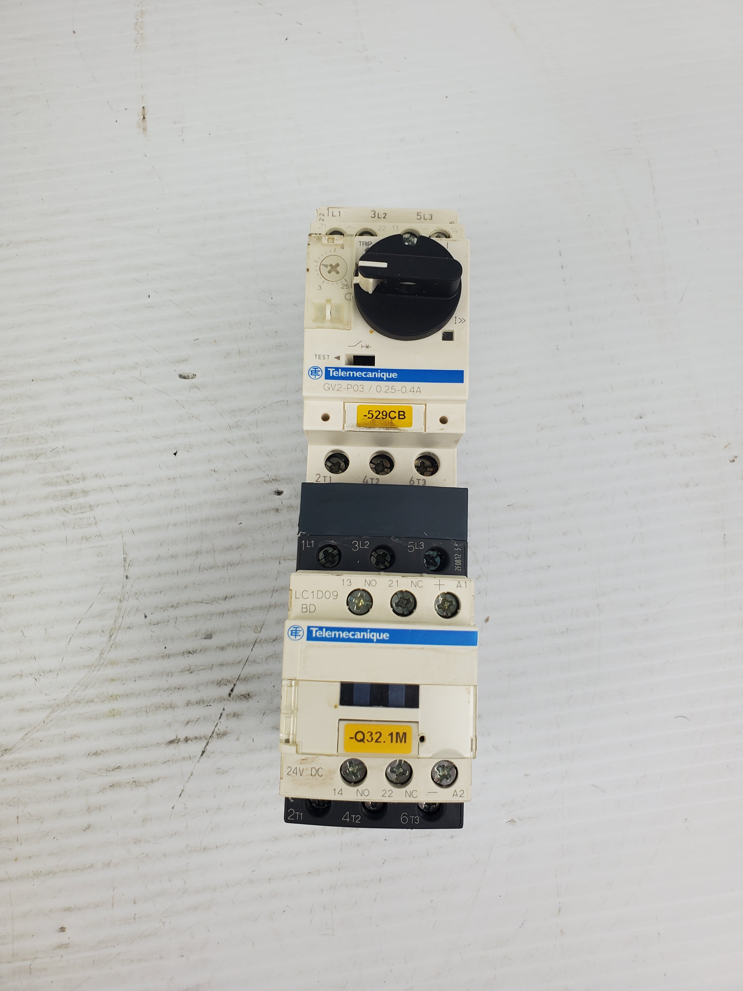 Telemecanique GV2-P03/0.25-0.4A Motor Circuit Breaker with LC1D09 Contactor