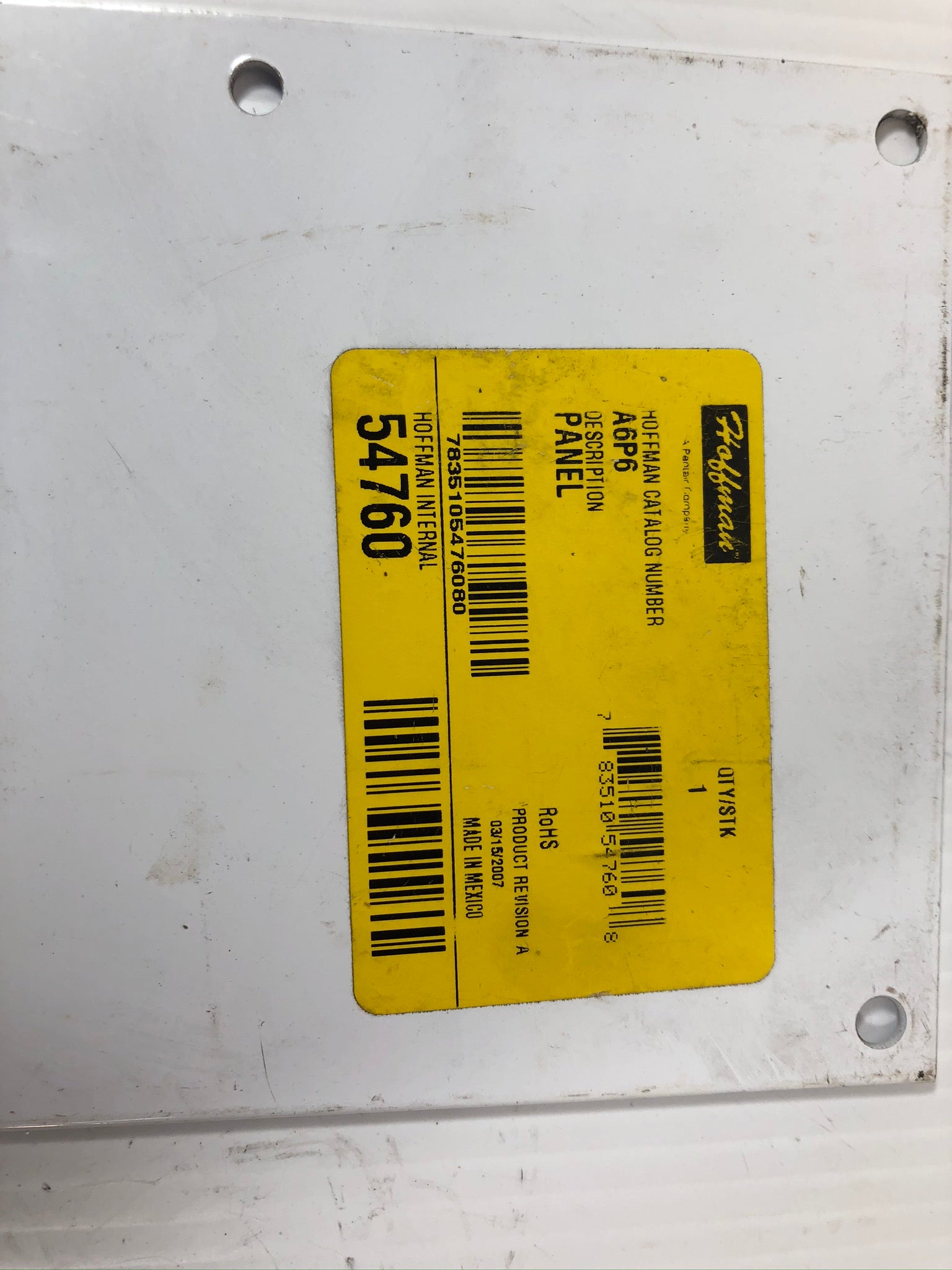 Lot of 3 - Hoffman A6P6 Backplane Panel White Metal 54760