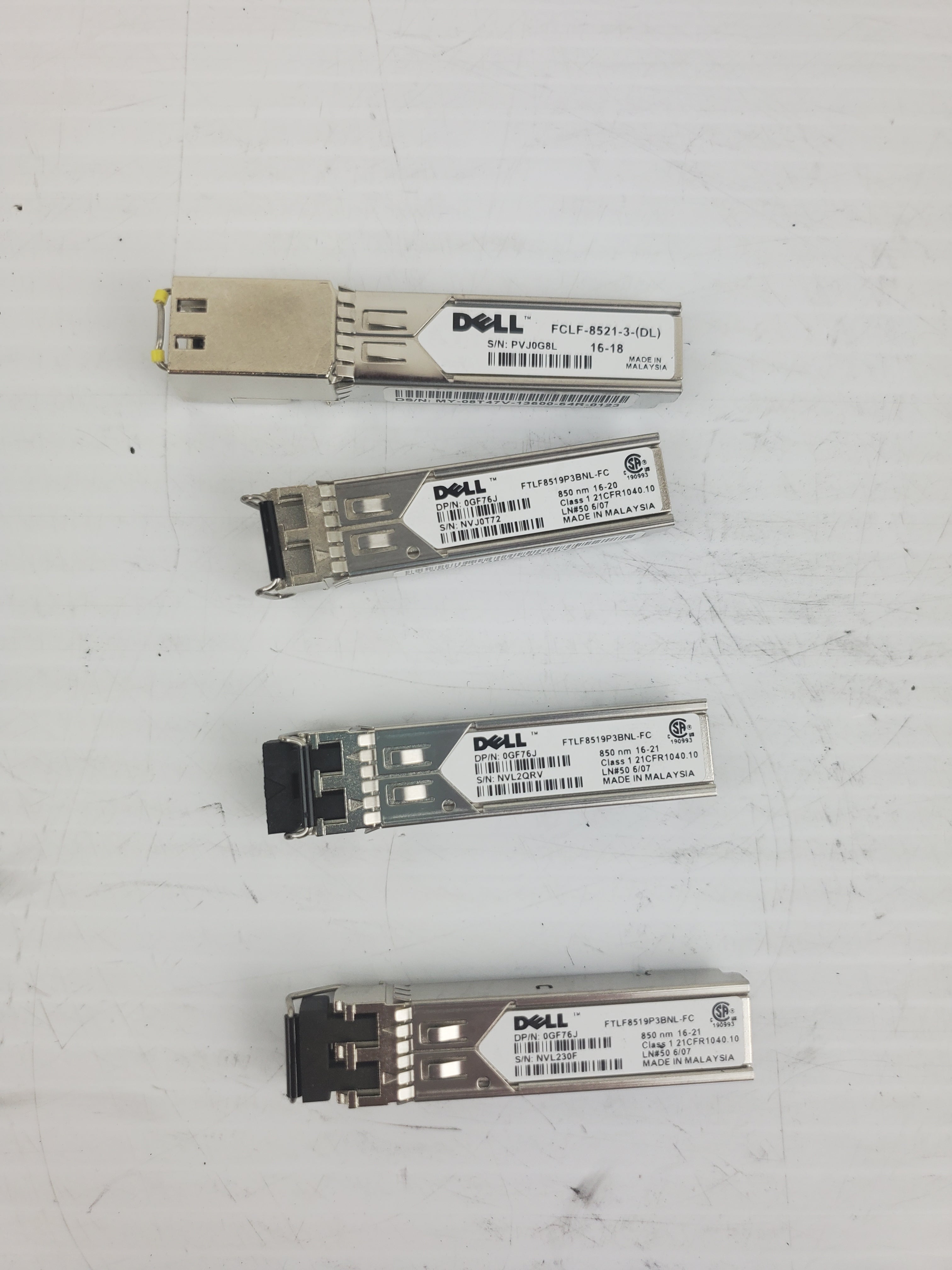 Dell PowerConnect Transceiver 0GF76J & PVJ0G8L (Lot of 4)
