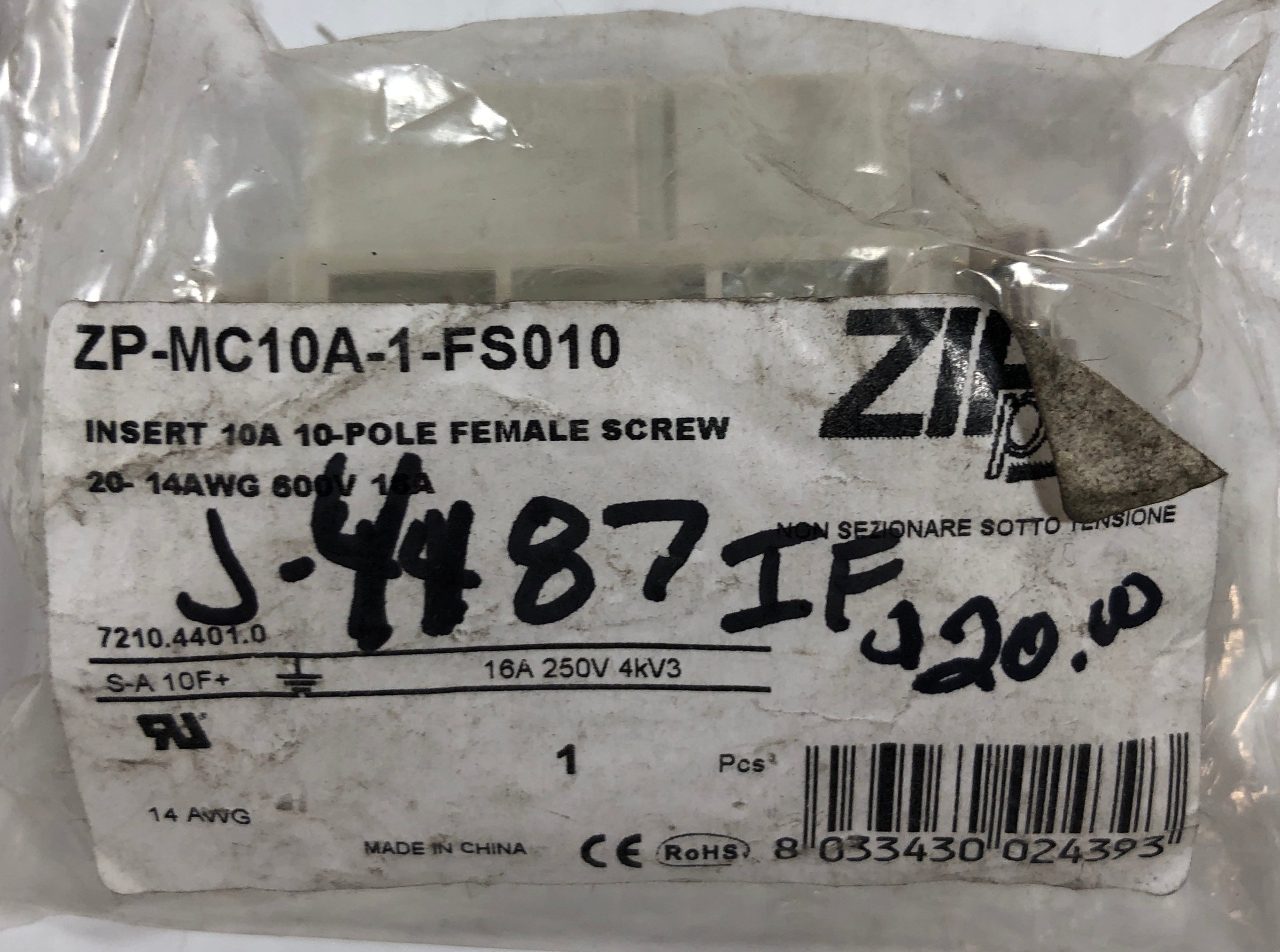 Zip Port Terminal 10 Pole ZP-MC10A-1-FS010