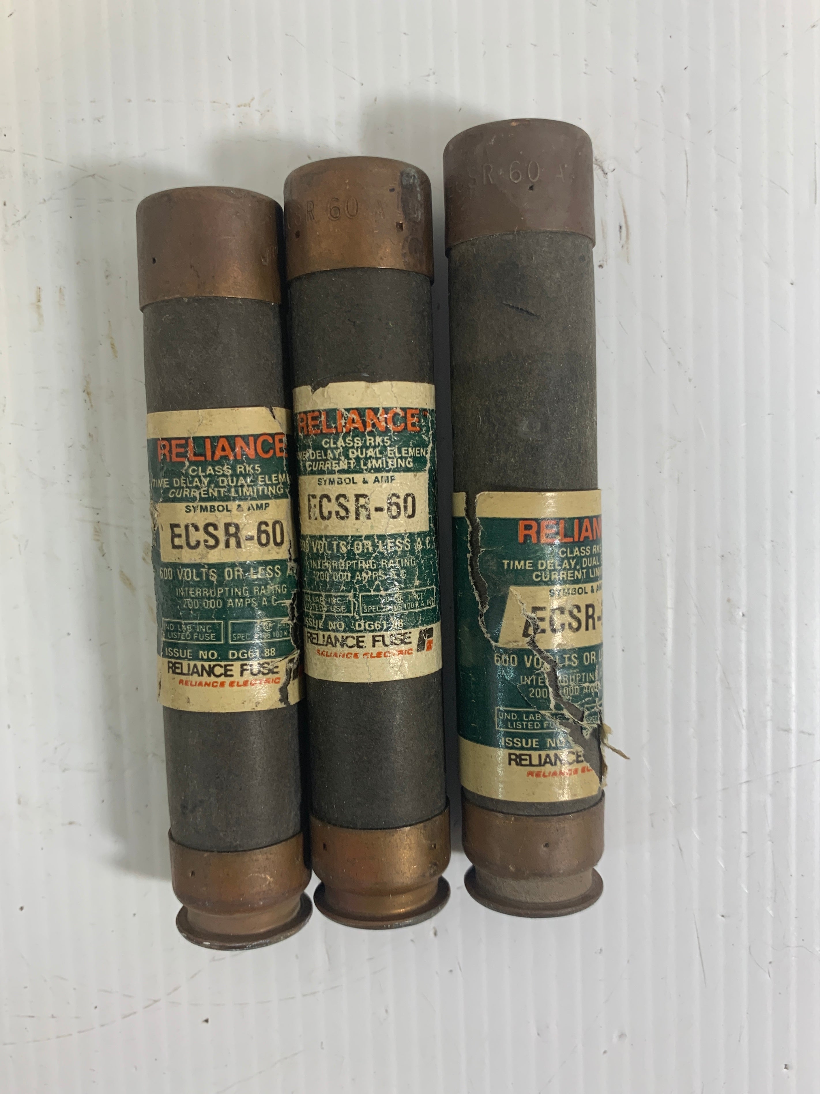 Reliance ECSR-60 Current Limiting Fuse - Lot of 3