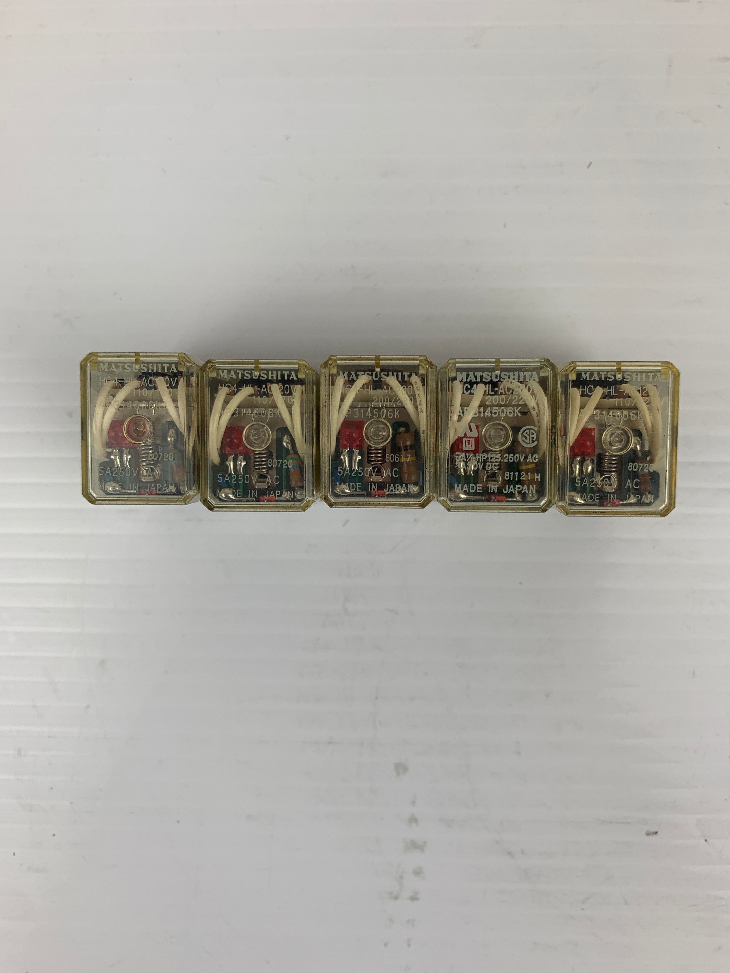 Matsushita HC4-HL-AC200V & HC4-HL-AC120V Relays (Lot of 5)