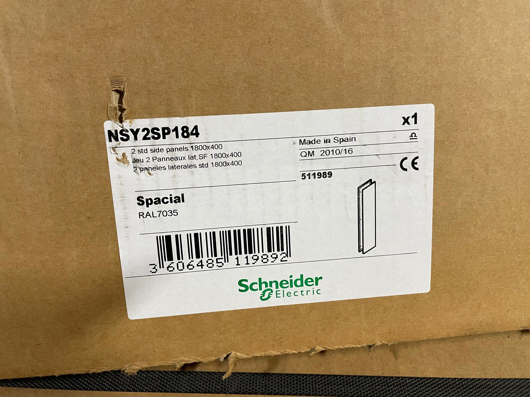 Schneider Electric NSY2SP184 External Fixing Side Panels Mounting Plate 1800x400