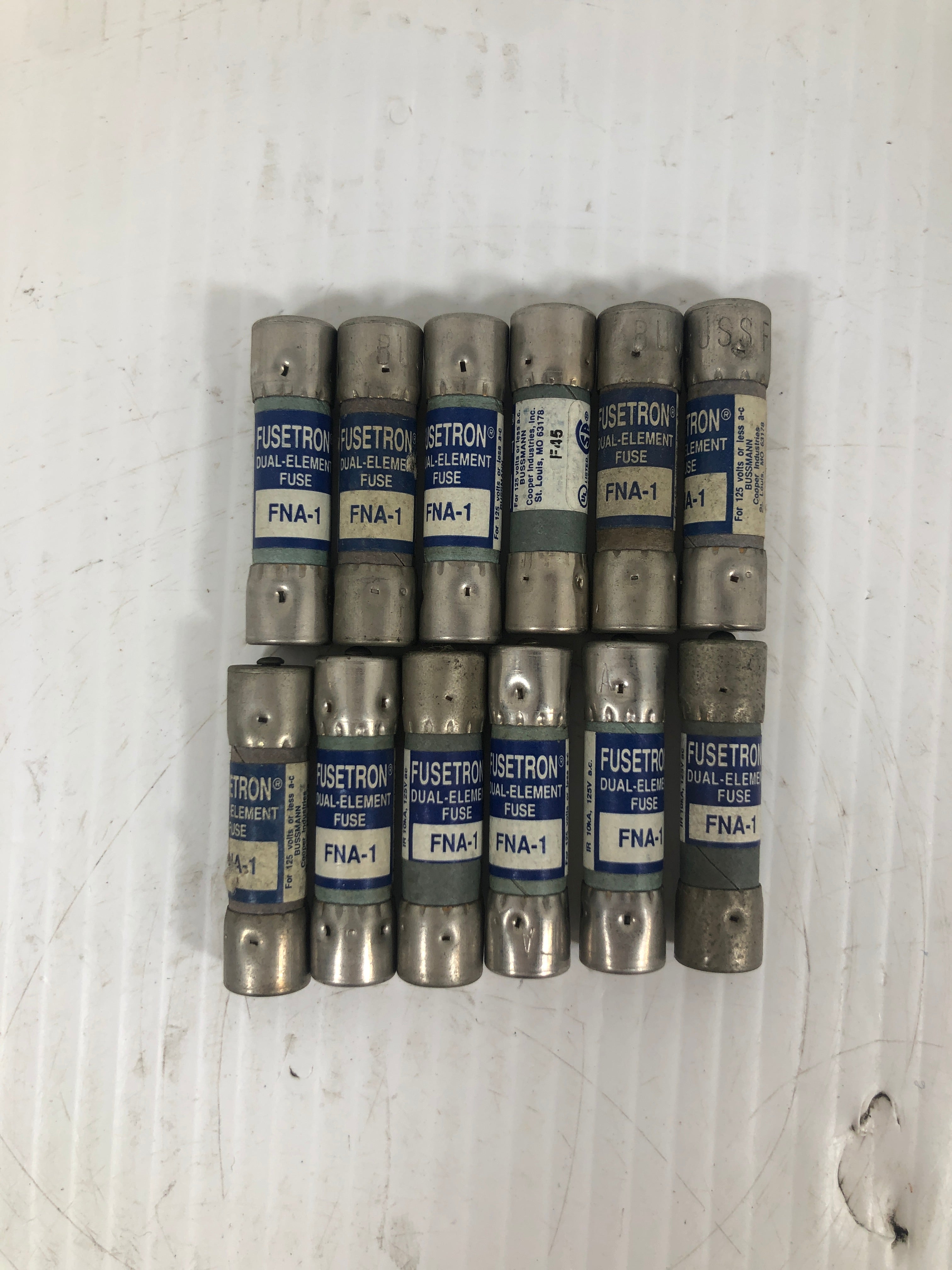 Buss Fusetron FNA 1 Dual Element Fuse - Lot of 12