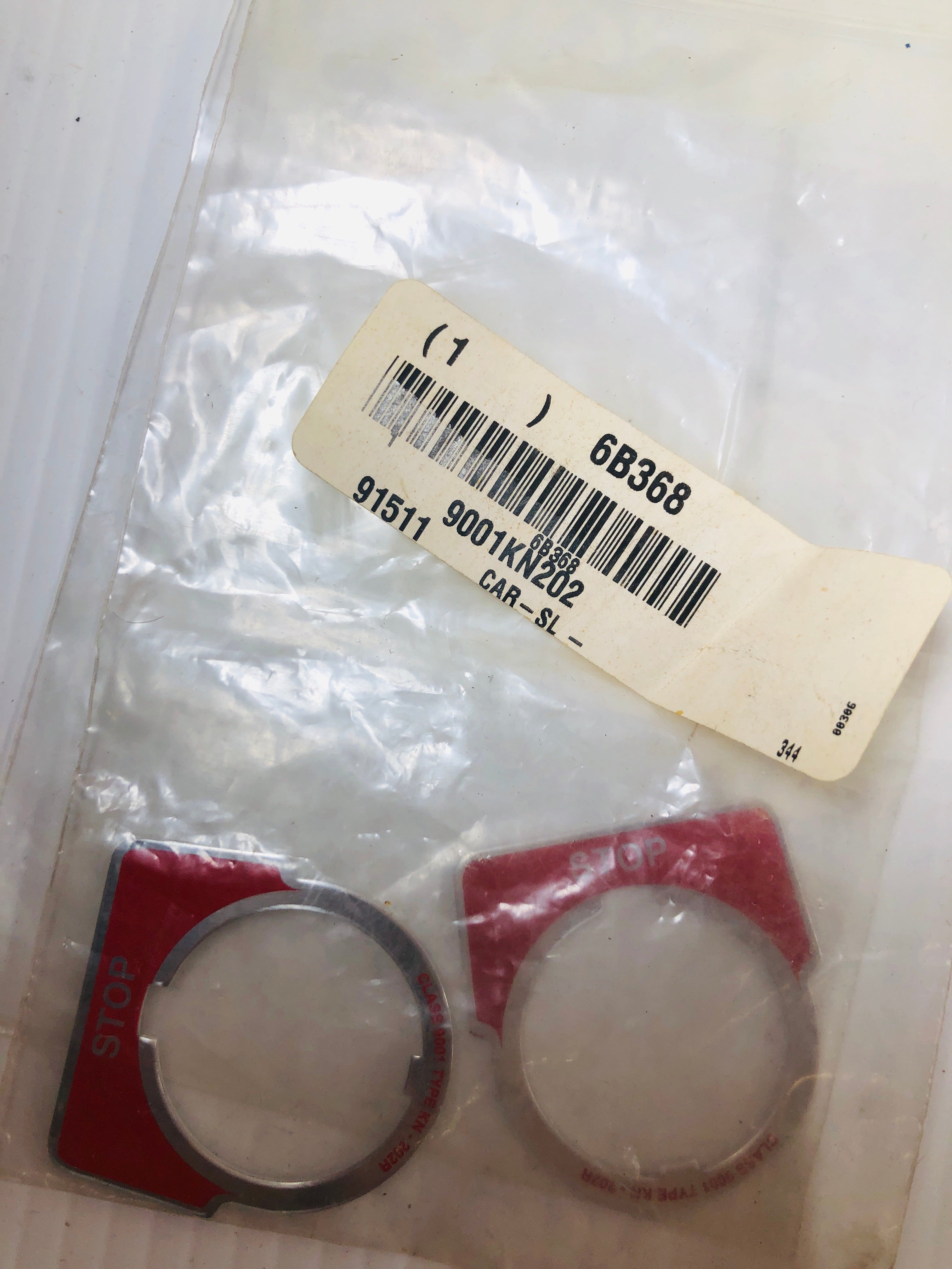 Red "Stop" Legend Plate 9001KN202 for Pushbutton Switches - Lot of 2