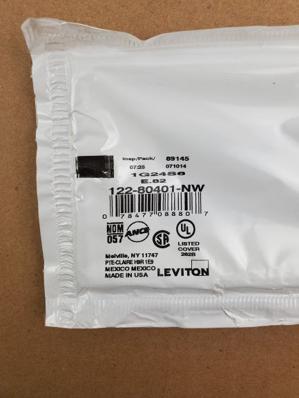 Leviton 80401-NI White Standard Thermoplastic Wallplate 1 Gang (Lot of 8)