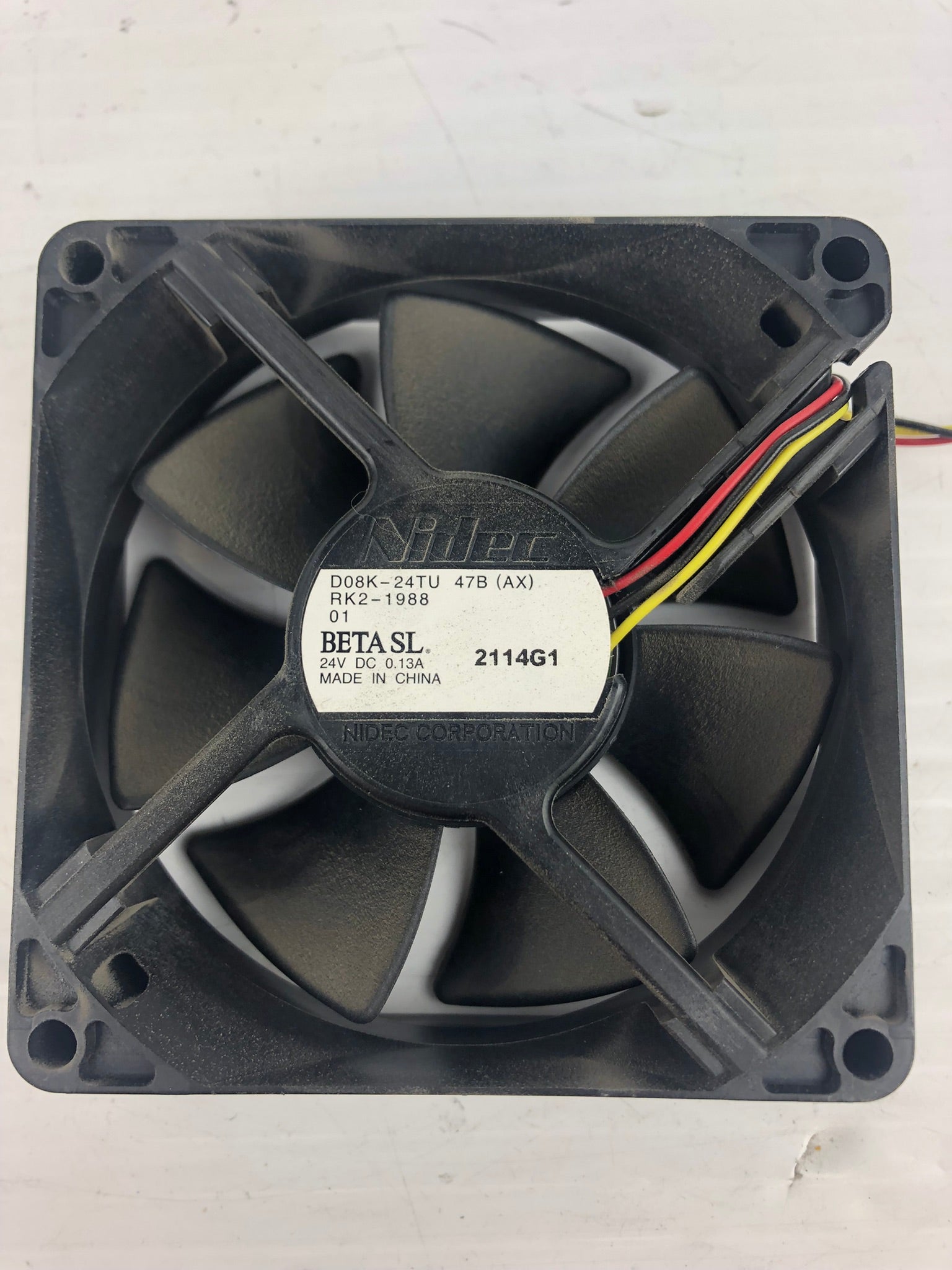 Nidec D08K-24TU Cooling Fan 24V DC - Pulled from Laser Jet Printer 600 M601