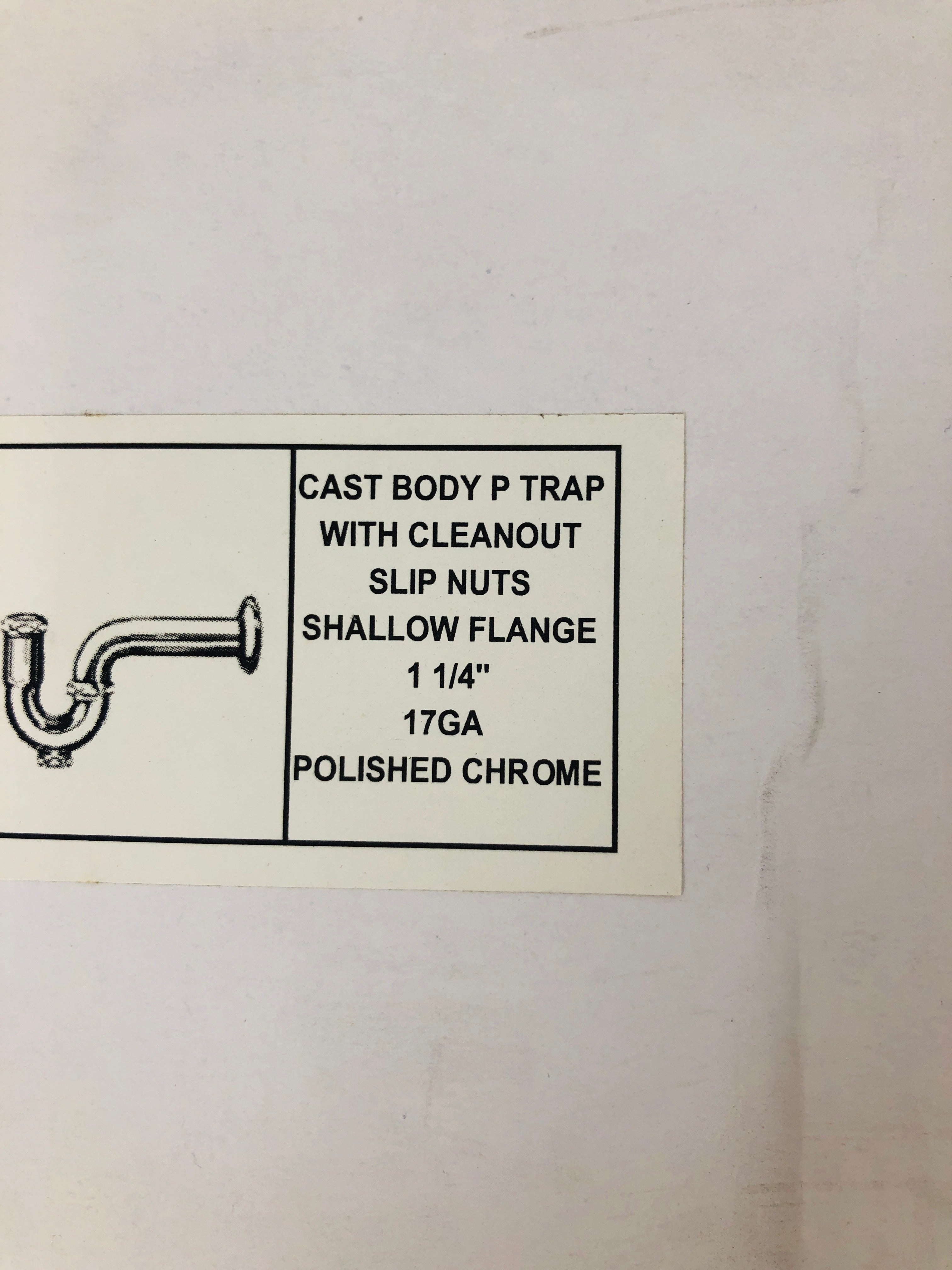 Zurn Z8700-PC Cast P-Trap with Cleanout, 1-1/4" 17 Gauge Arm Polished Chrome