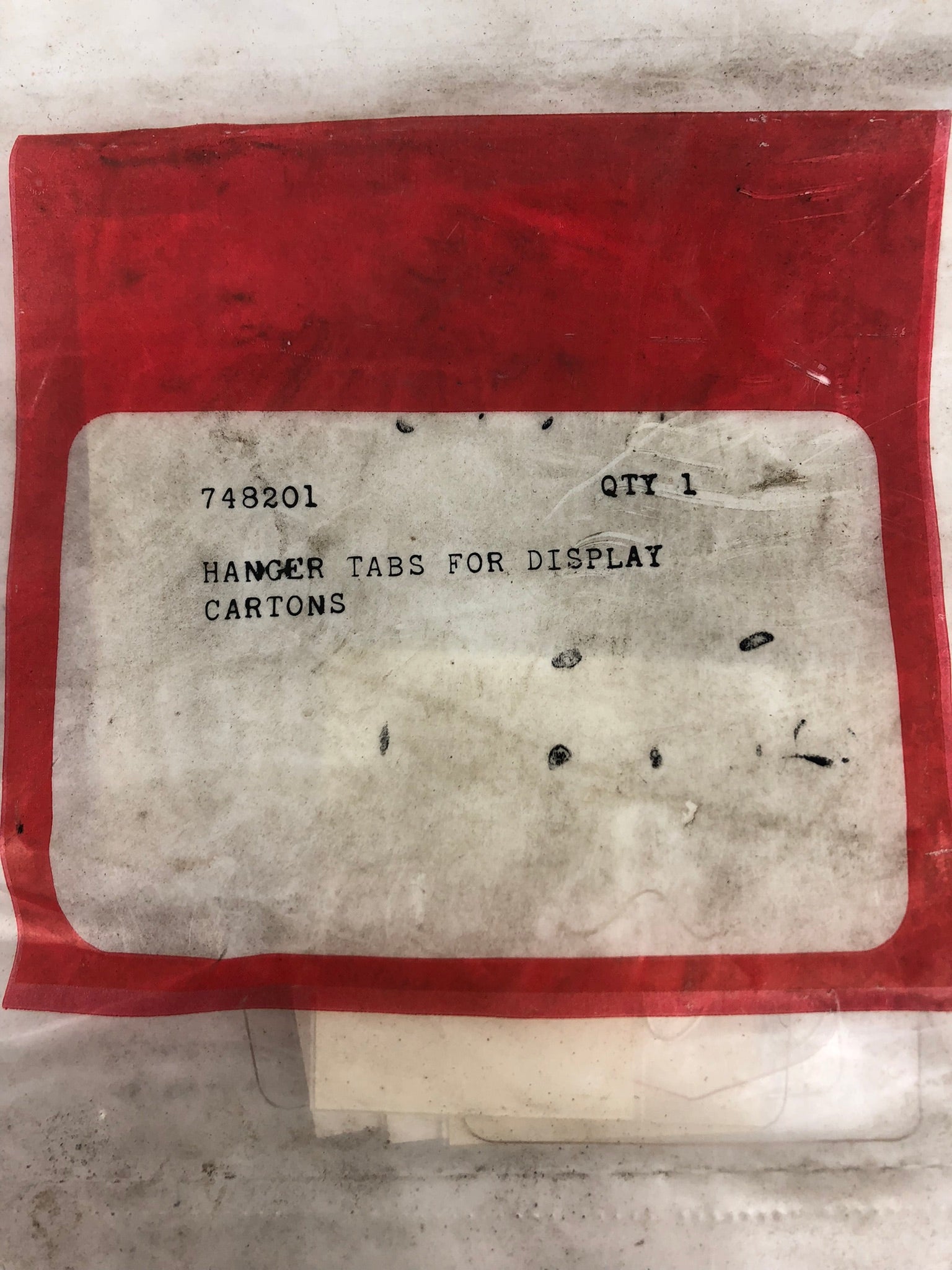 Velvac 748201 Hanger Tabs for Display Cartons - Lot of 3 Bags